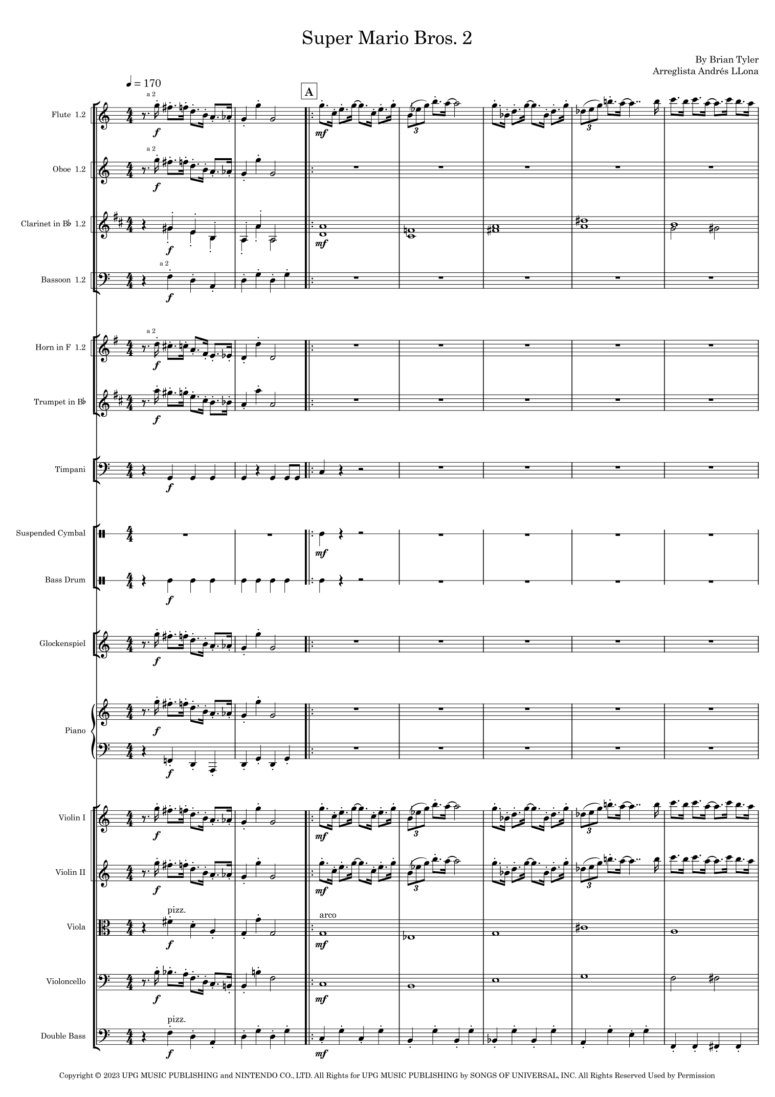 Super Mario Bros. Opus (arr. Andrés LLona) by Brian Tyler Full Orchestra