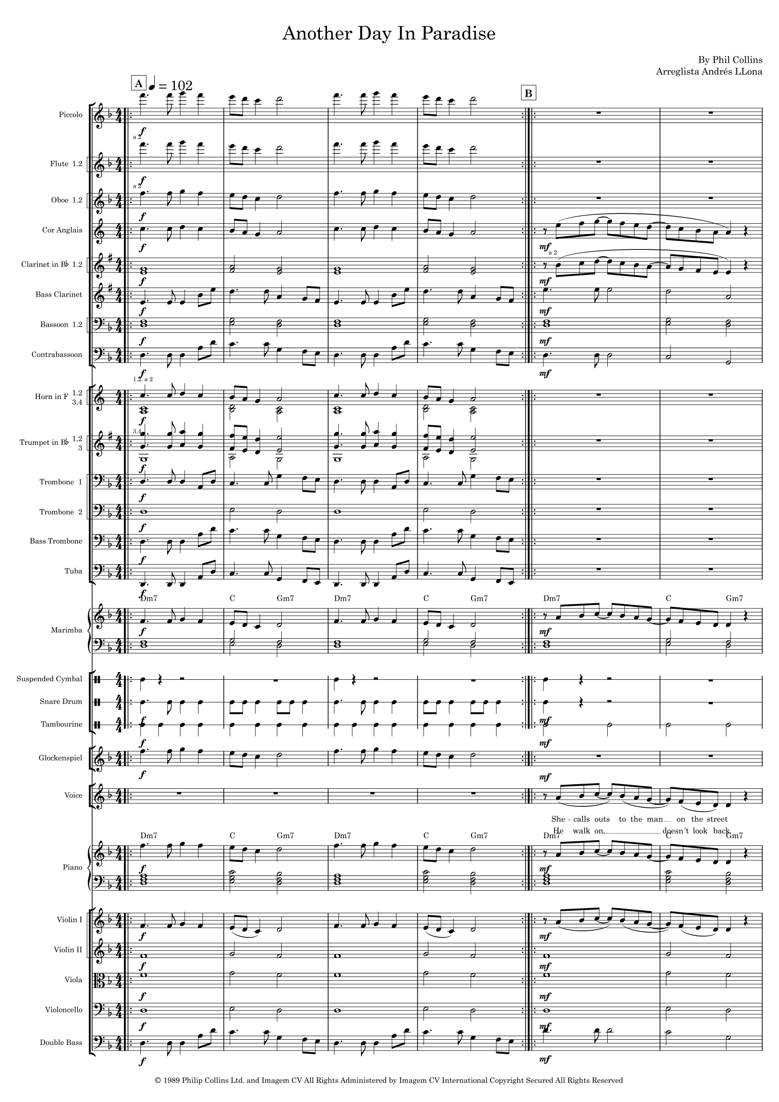 Another Day In Paradise (arr. Andrés LLona) by Phil Collins Full Orchestra