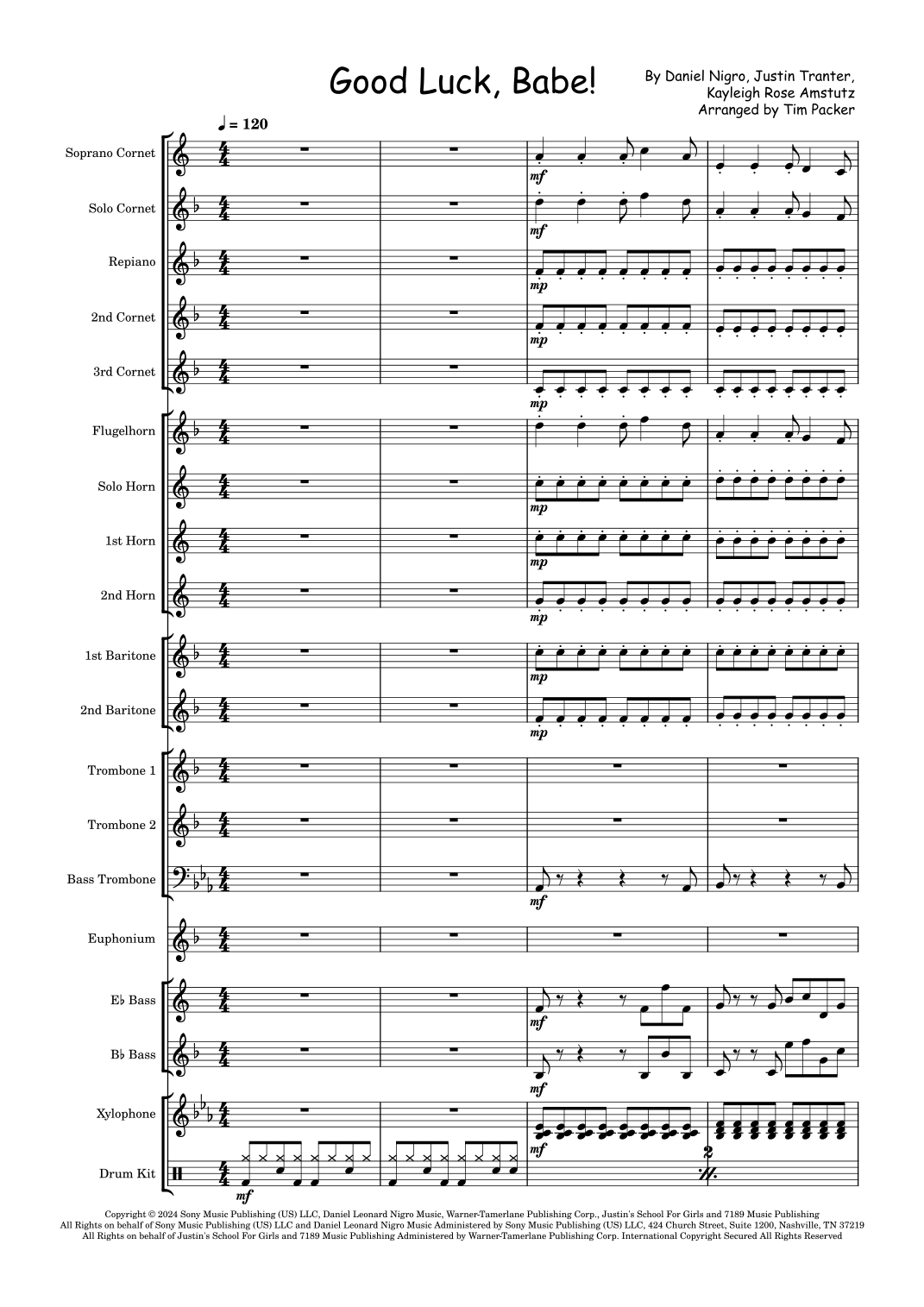 Good Luck Tim Good Luck, Babe! (arr. Tim Packer) by Chappell Roan Sheet Music for ...