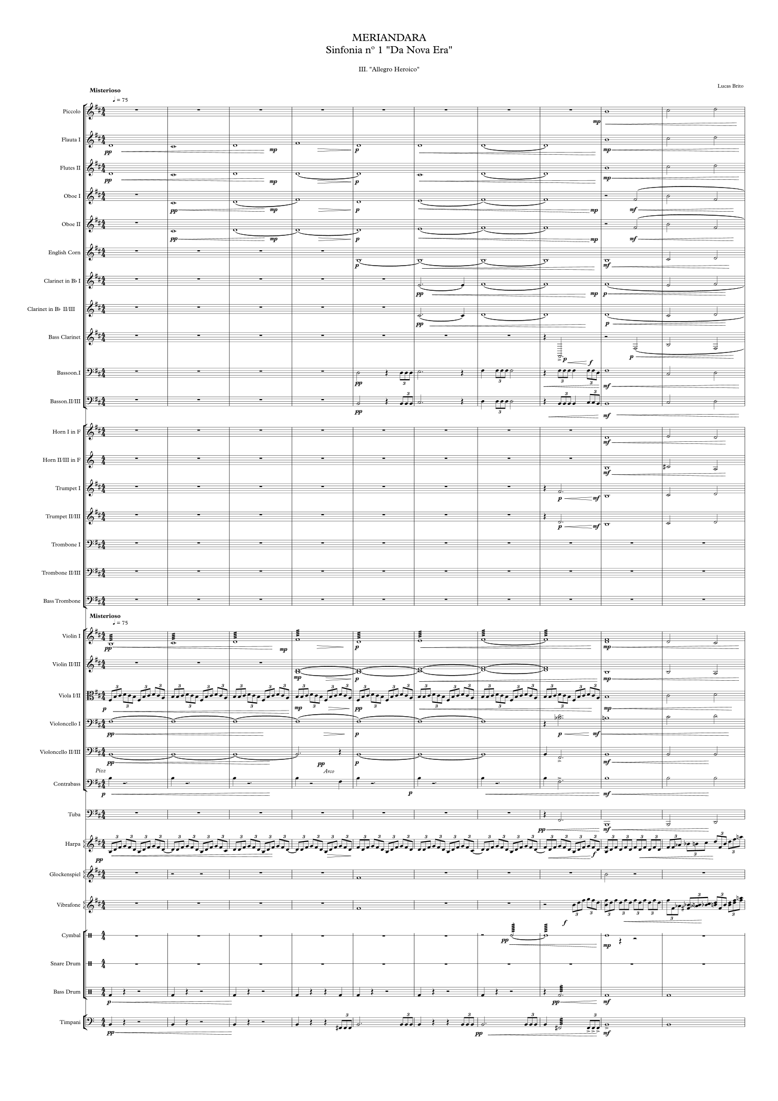 Meriandara: Sinfonia No I. "Da Nova Era" III. Allegro Heroico by Lucas Brito Full Orchestra