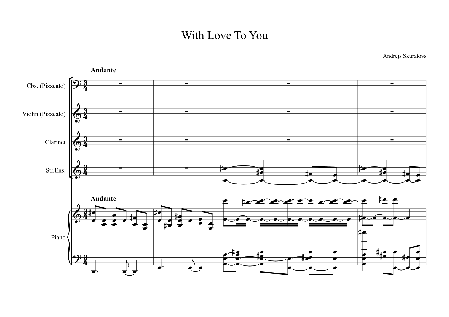 With Love To You in A major, Op. 6: Andante by Andrejs Skuratovs (Skuratov Andrew) 管弦乐团 - 预览