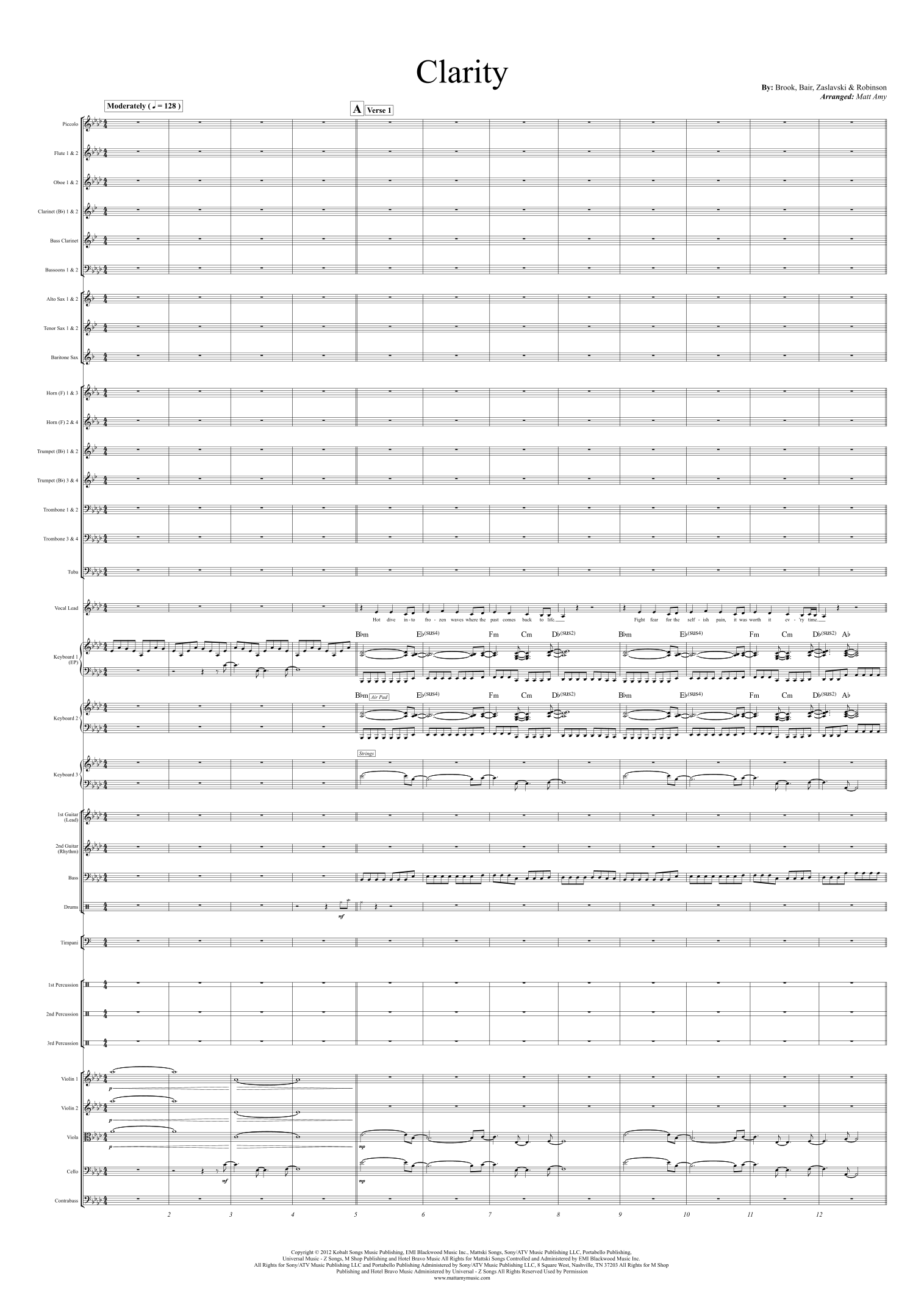 Clarity (arr. Matt Amy) by Zedd Full Orchestra