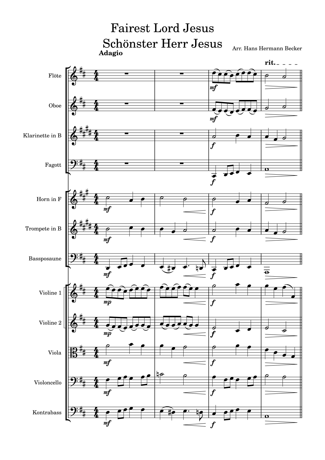 Fairest Lord Jesus (Schönster Herr Jesus) (arr. Hans Hermann Becker) by Unknown, Muenster Germany Full Orchestra