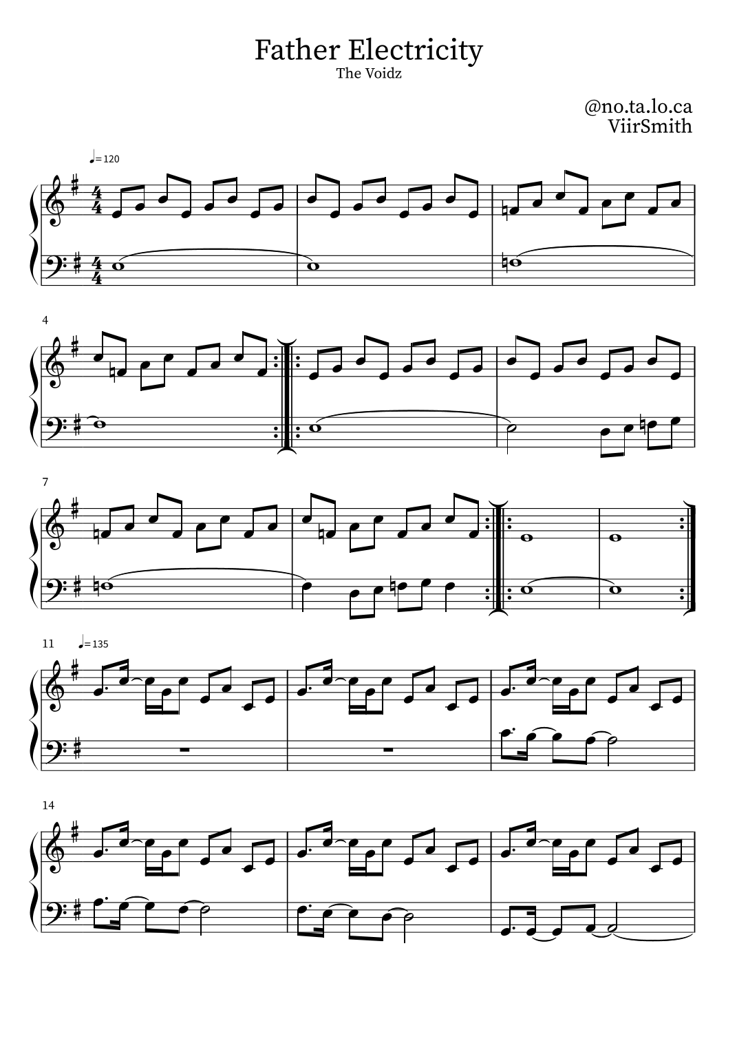 Father Electricity Sheet Music . Piano Solo
