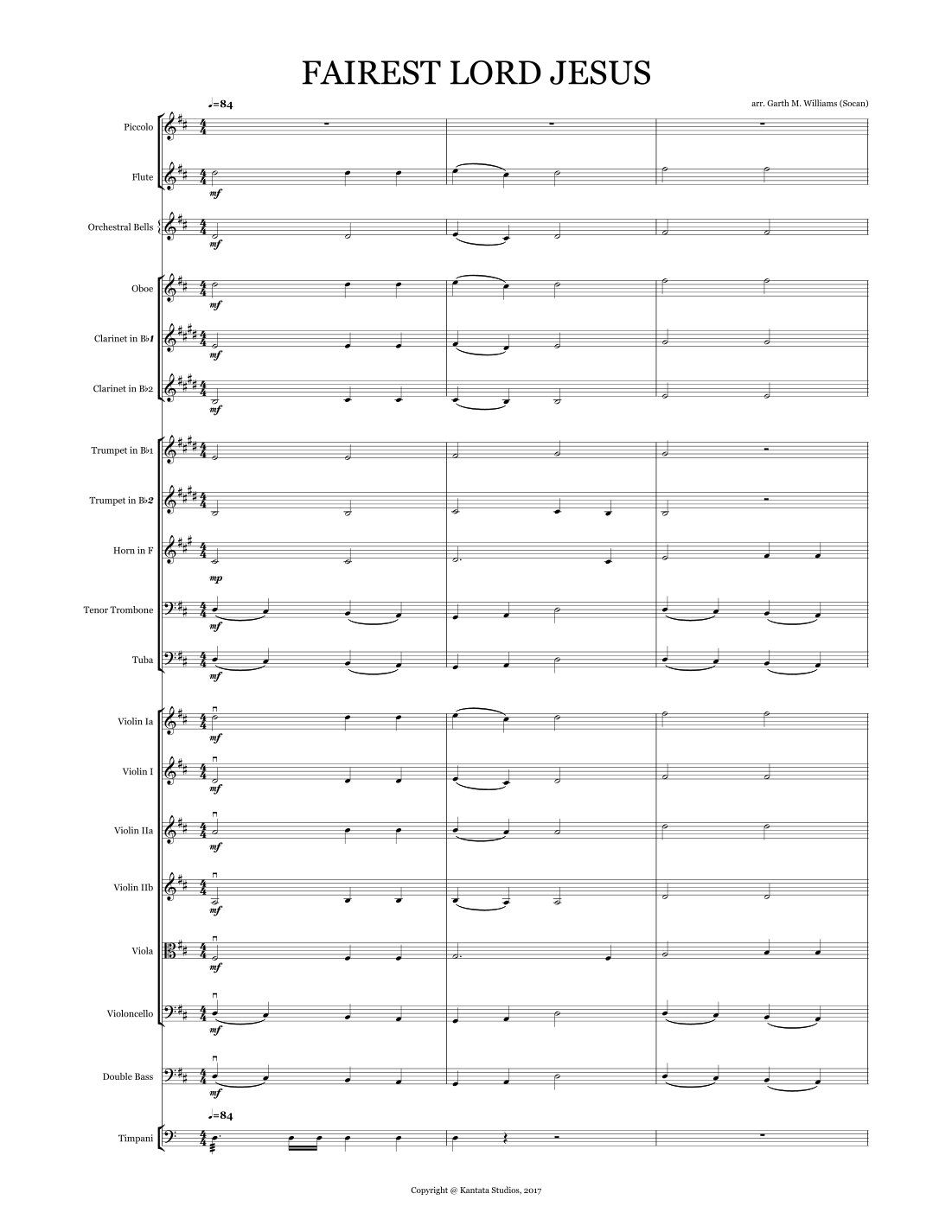 FAIREST LORD JESUS FOR FULL ORCHESTRA (arr. Garth Williams) by Garth Williams 管弦乐团 - 预览
