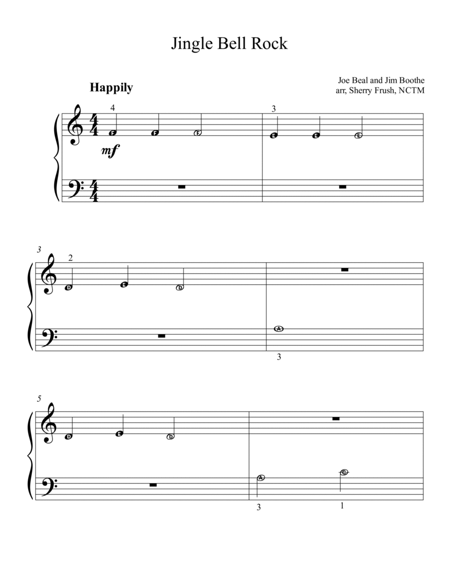 Jingle Bell Rock Sheet Music Christmas Jazz Easy Piano
