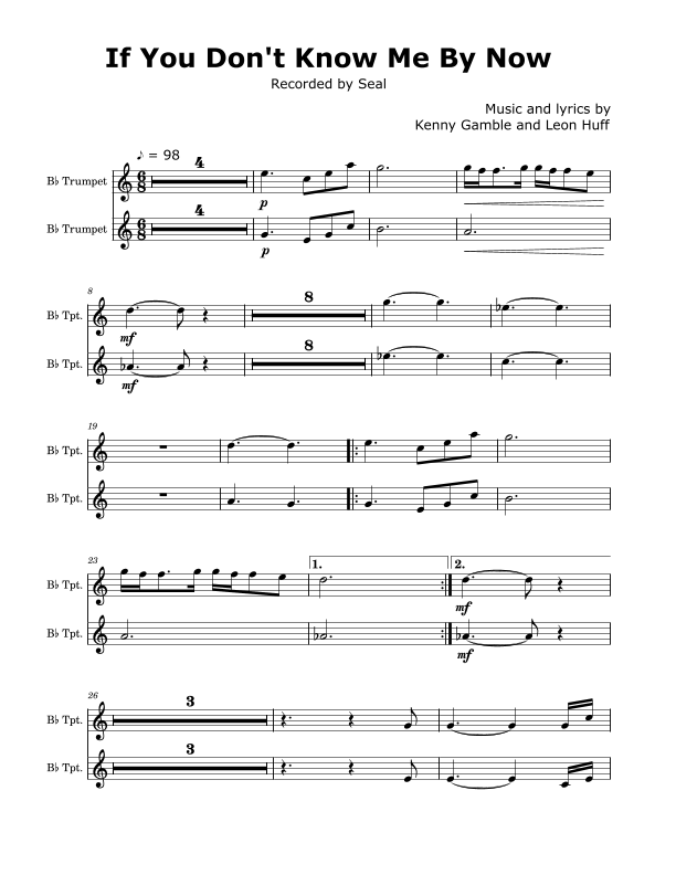 If You Don T Know Me By Now Deutsch If You Don't Know Me By Now (arr. David Lartey) Sheet Music | Seal