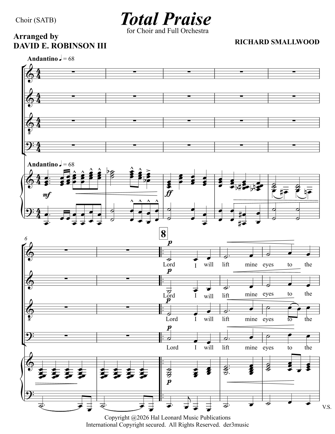 Total Praise (arr. David E. Robinson III) by Richard Smallwood Full Orchestra (管弦乐总谱) - 预览