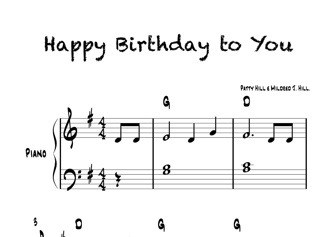 Happy Birthday To You Easy Piano With Chords Symbols arr Glauco 