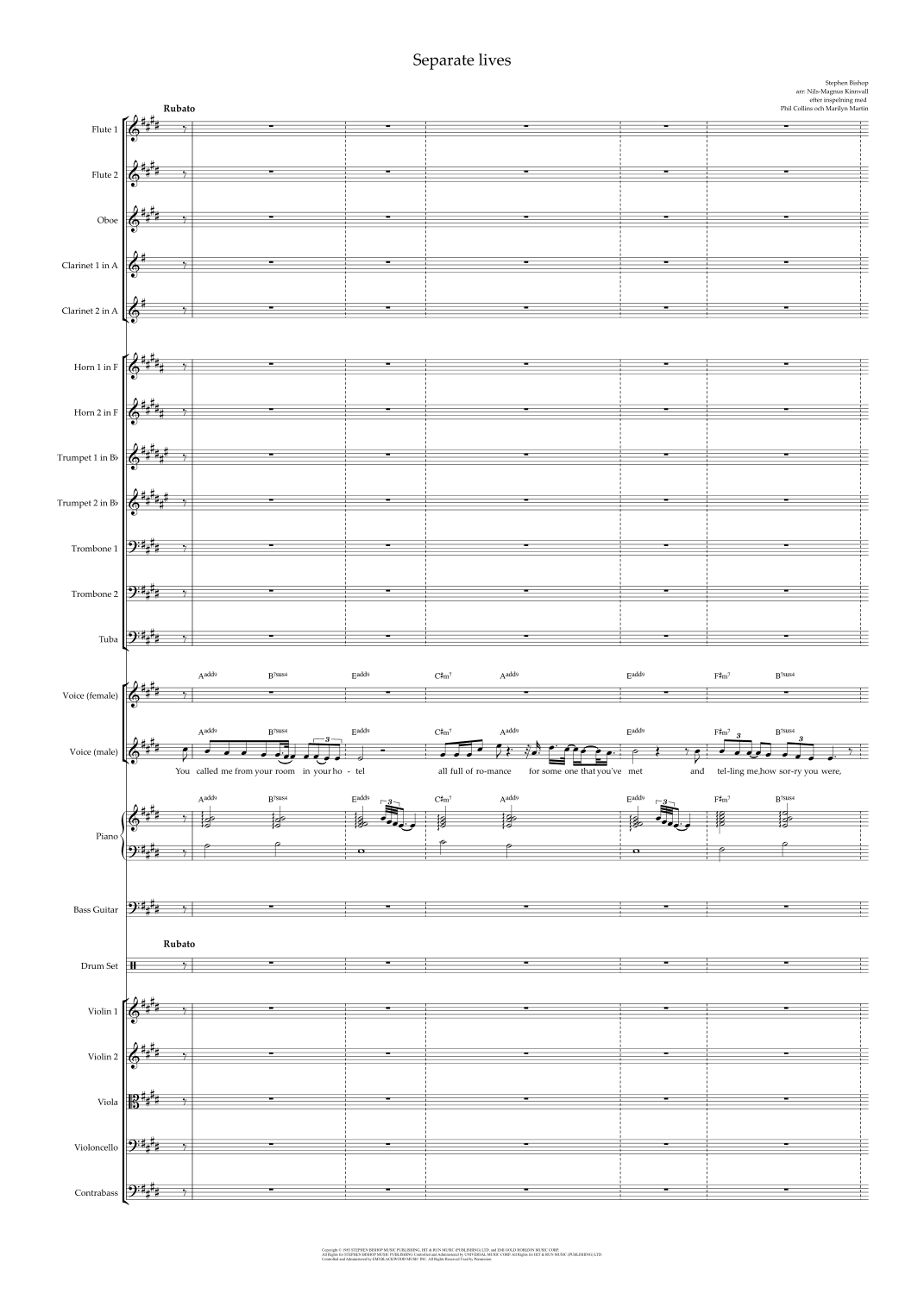 Separate Lives (arr. Nils-Magnus Kinnvall) by Phil Collins & Marilyn Martin 管弦乐团 - 预览