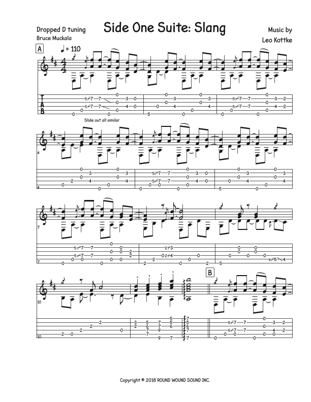 Slang Sheet Music Leo Kottke Guitar Tab