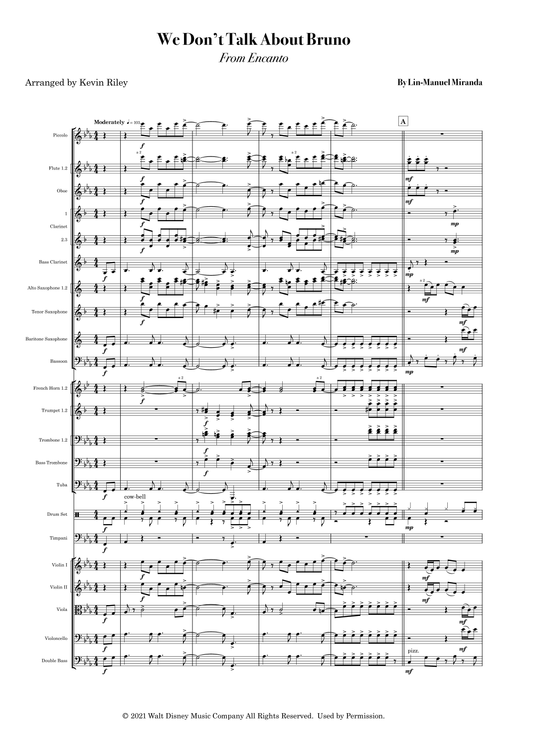 We Don't Talk About Bruno (arr. Kevin Riley) by Carolina Gaitan, Mauro Castillo, Adassa, Rhenzy 管弦乐团 - 预览
