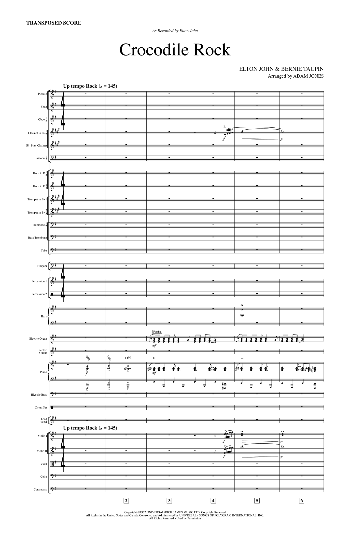 Crocodile Rock (arr. Adam Jones) by Elton John 管弦乐团 - 预览