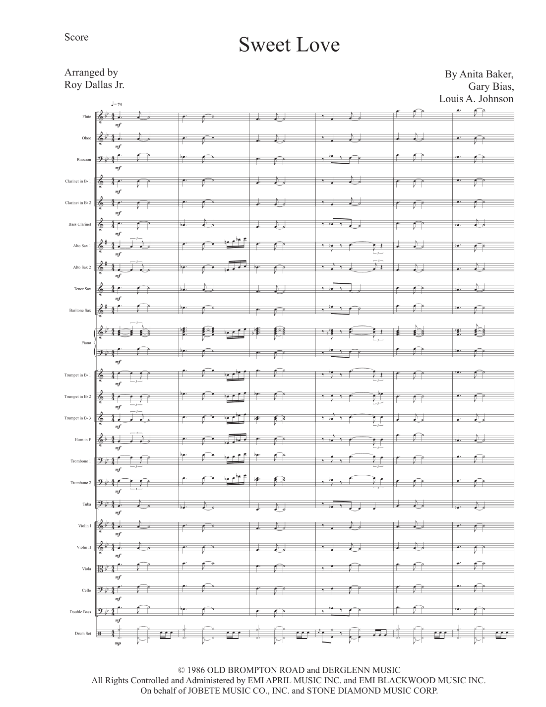 Sweet Love (arr. Roy Dallas Jr) by Anita Baker 管弦乐团 - 预览