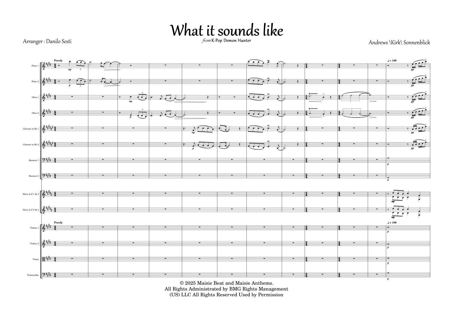 What It Sounds Like (arr. Danilo Sesti) by Huntr/x 管弦乐团 - 预览