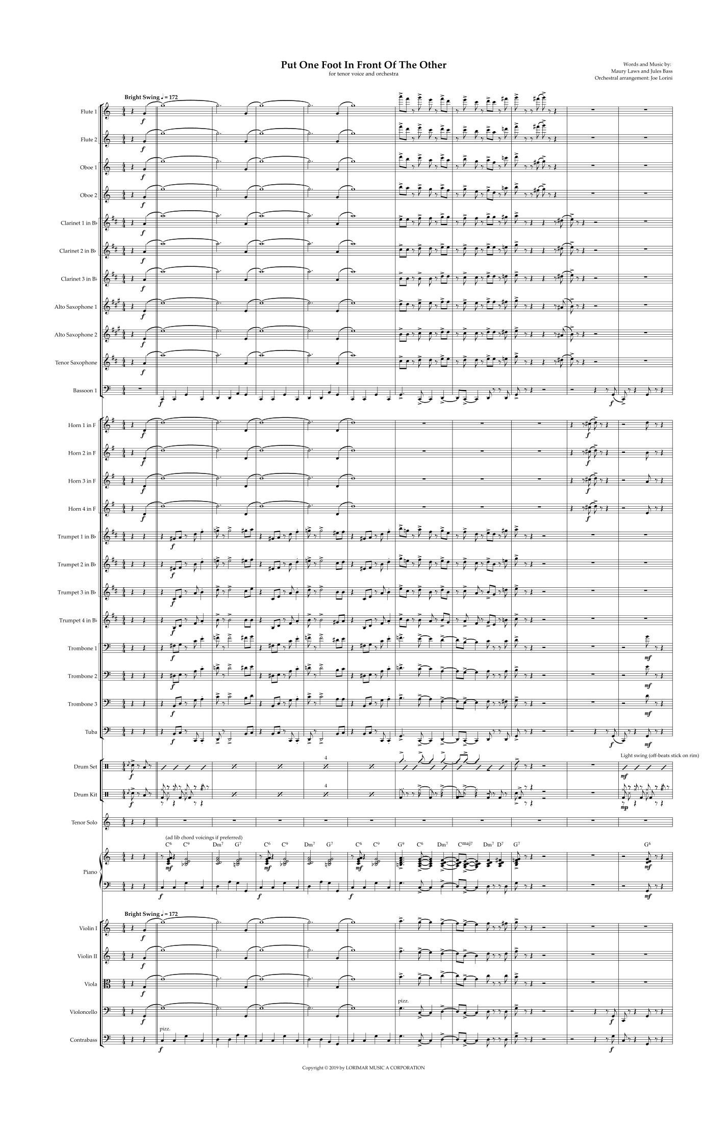 Put One Foot In Front Of The Other (arr. Joe Lorini) by Jules Bass 管弦乐团 - 预览