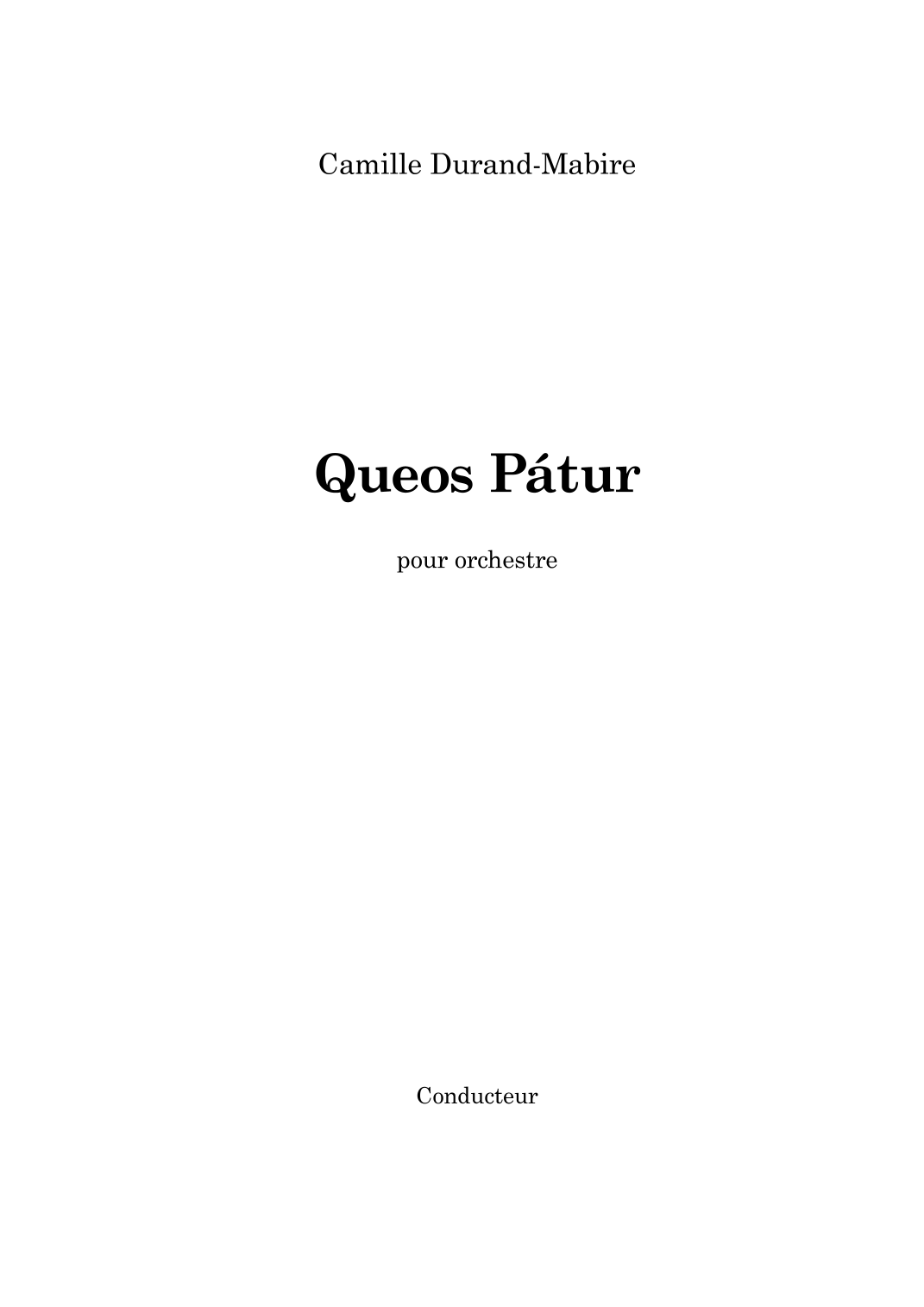 Camille Durand-Mabire 的 Queos Pátur 管弦乐团 - 预览