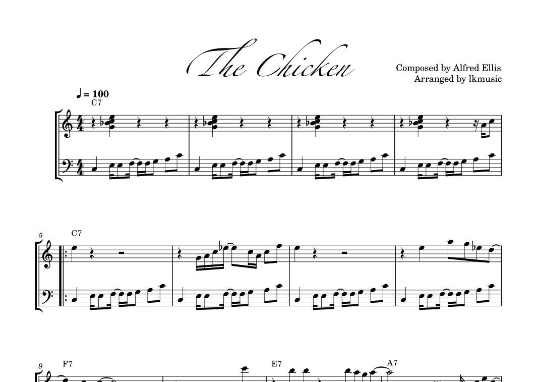 The Chicken Notes The Chicken by Jaco Pastorius Sheet Music for Piano Solo at Sheet Music ...
