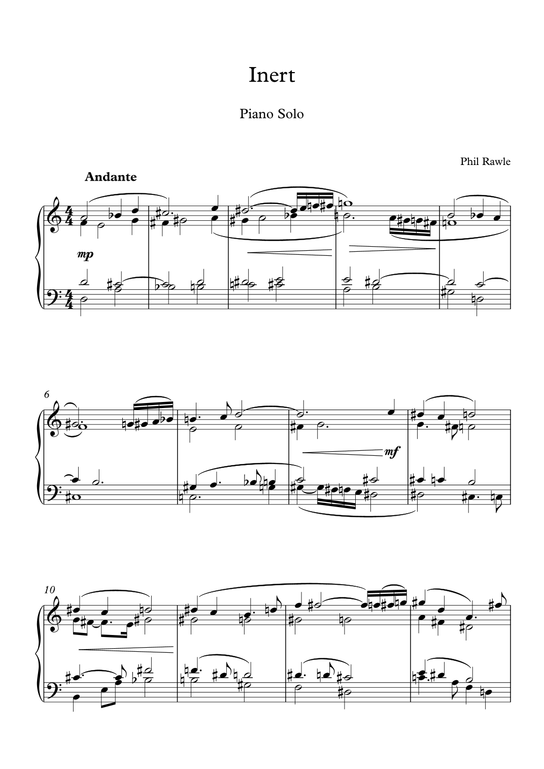 Inert - Piano Solo by Phil Rawle Sheet Music for Piano Solo at Sheet ...