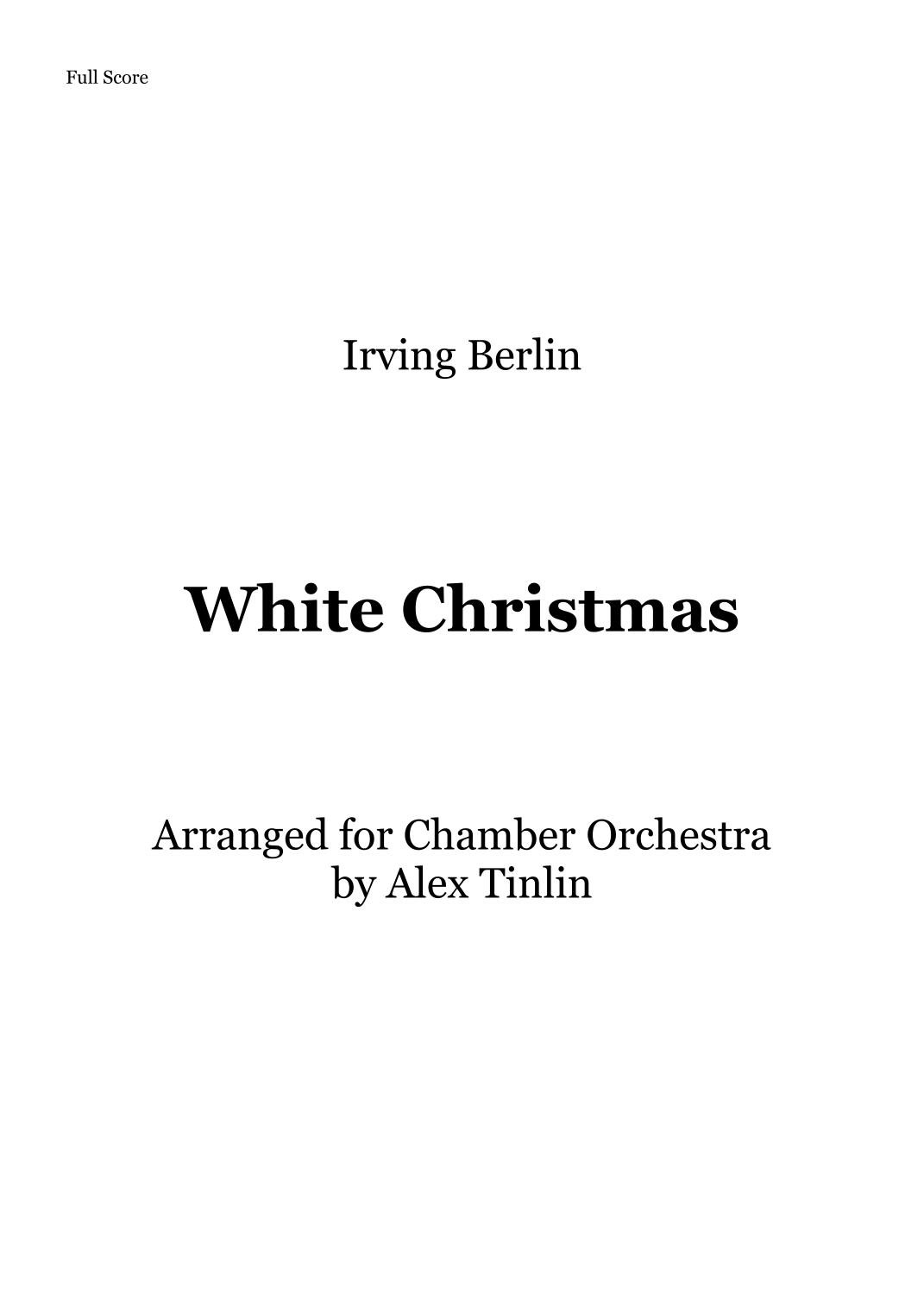 White Christmas (arr. Alex Tinlin) by Bing Crosby Full Orchestra