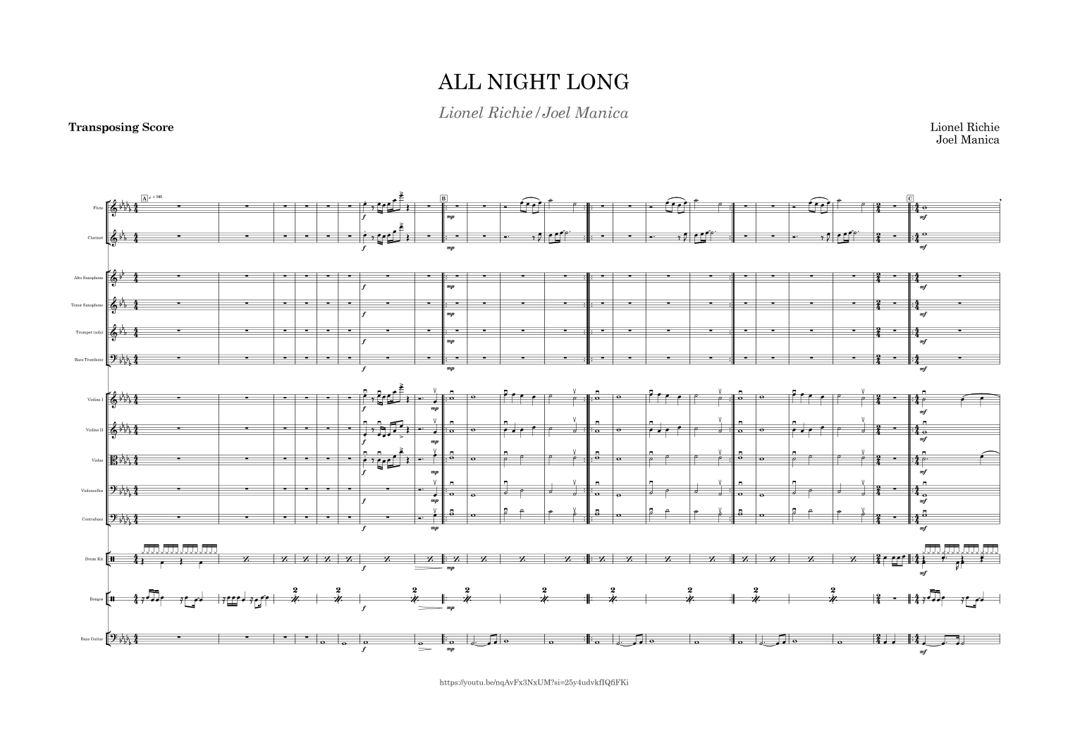 All Night Long (arr. Joel Manica) by Lionel Richie 管弦乐团 - 预览