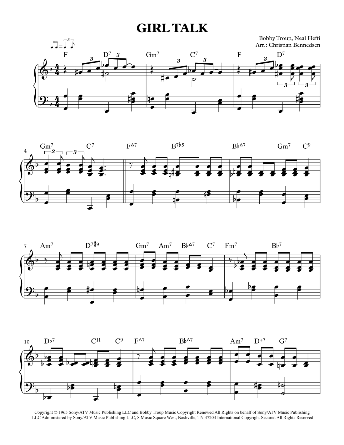 Girl Talk (arr. Christian Bennedsen) Digital Sheet Music