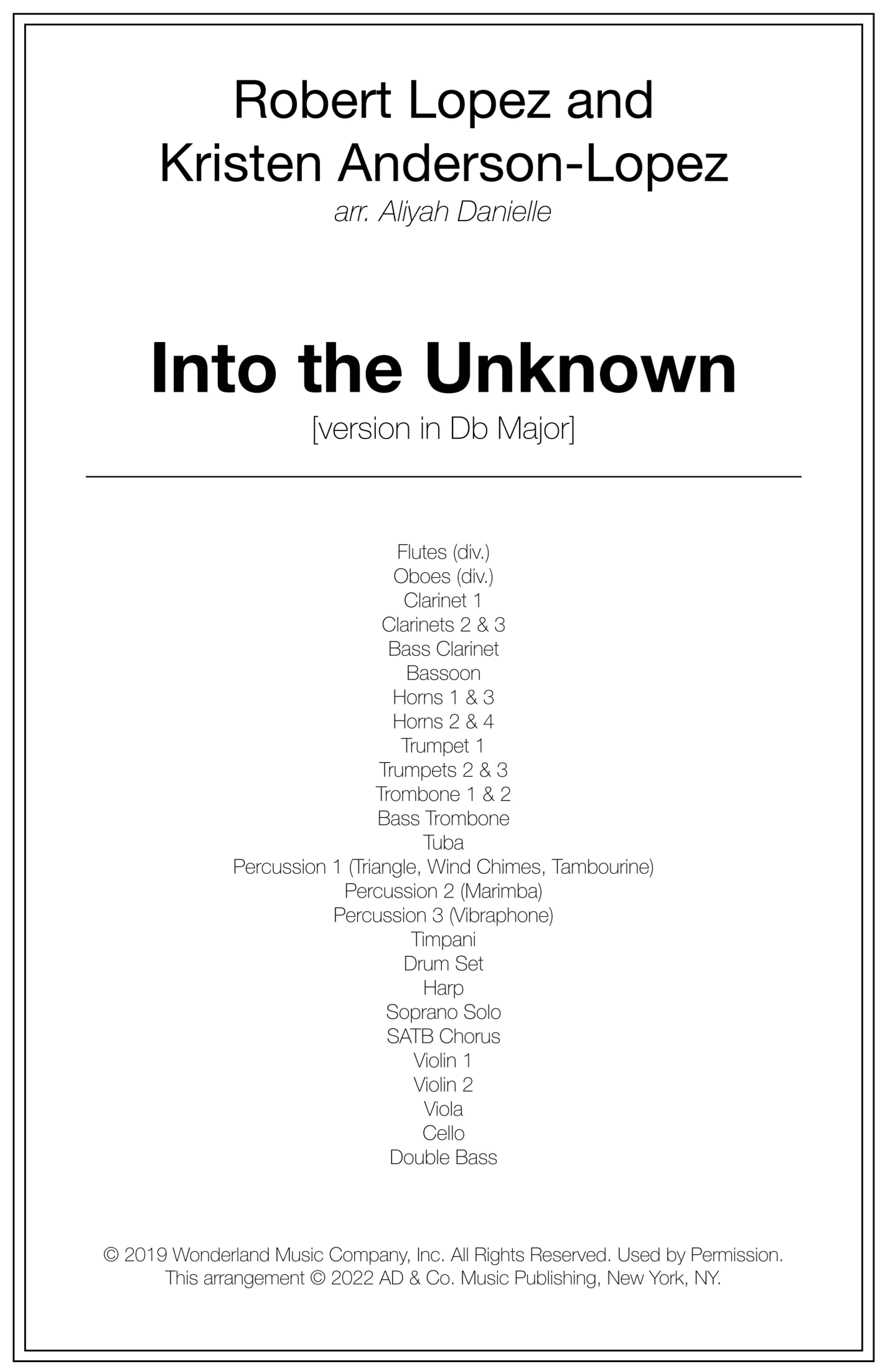 Into The Unknown (arr. Aliyah Danielle) by Panic! At The Disco Full Orchestra