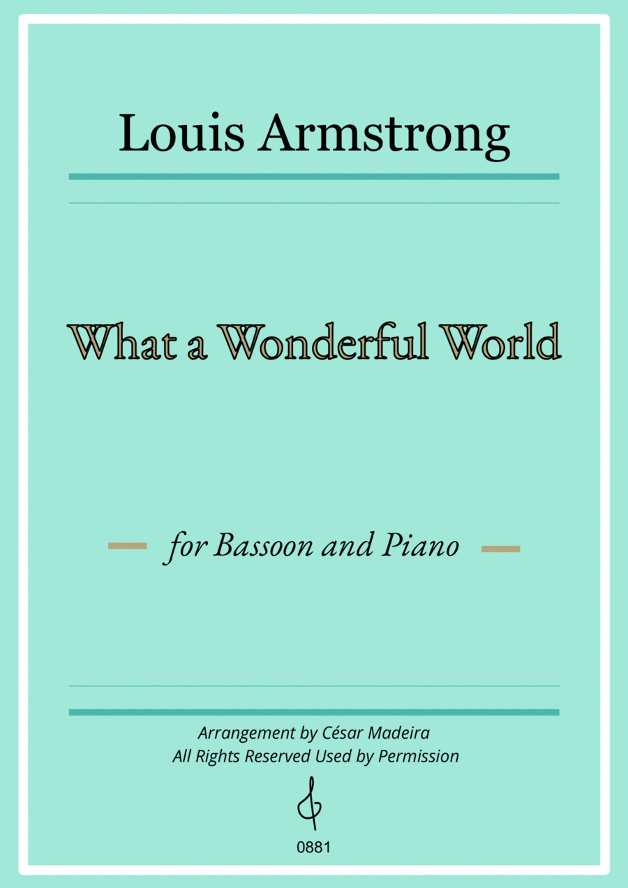 What A Wonderful World Sheet Music Louis Armstrong With Kenny G