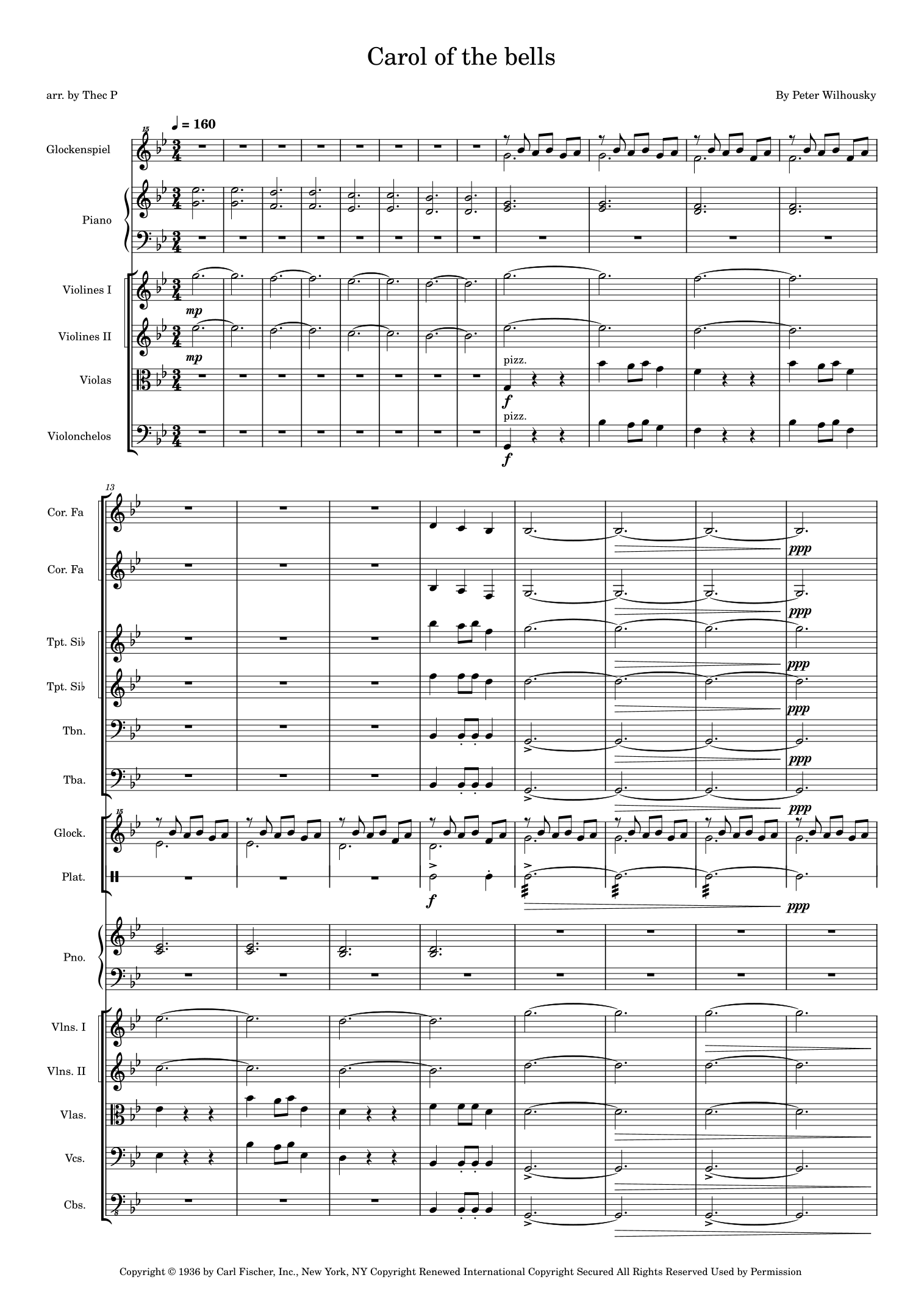 《钟声颂歌》Carol Of The Bells (arr. Thec P) by Chloe Flower 管弦乐团 - 预览