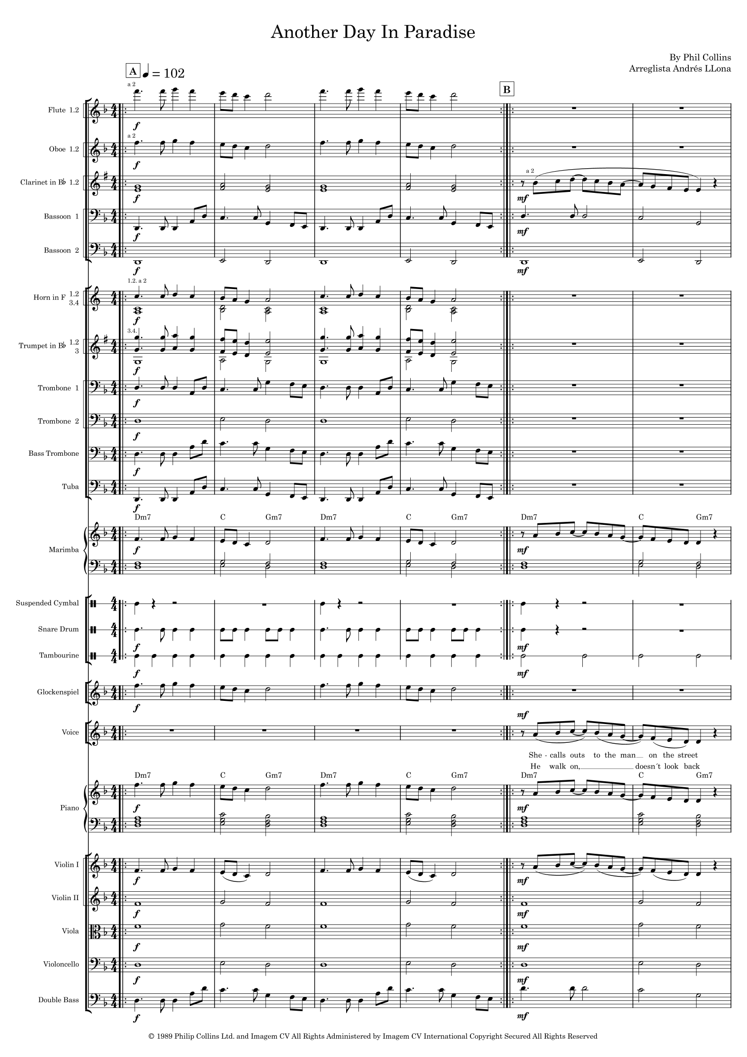 Another Day In Paradise (arr. Andrés LLona) by Phil Collins Full Orchestra