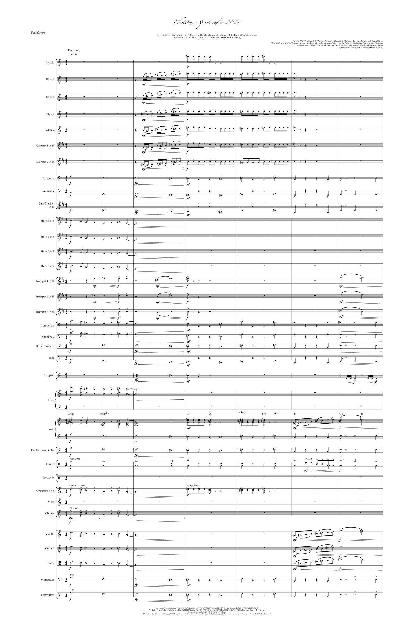 Medley: Have Yourself A Merry Little Christmas with Christmas and I'll Be Home For Christmas (arr. Todd Sheehan) by Todd Sheehan Full Orchestra