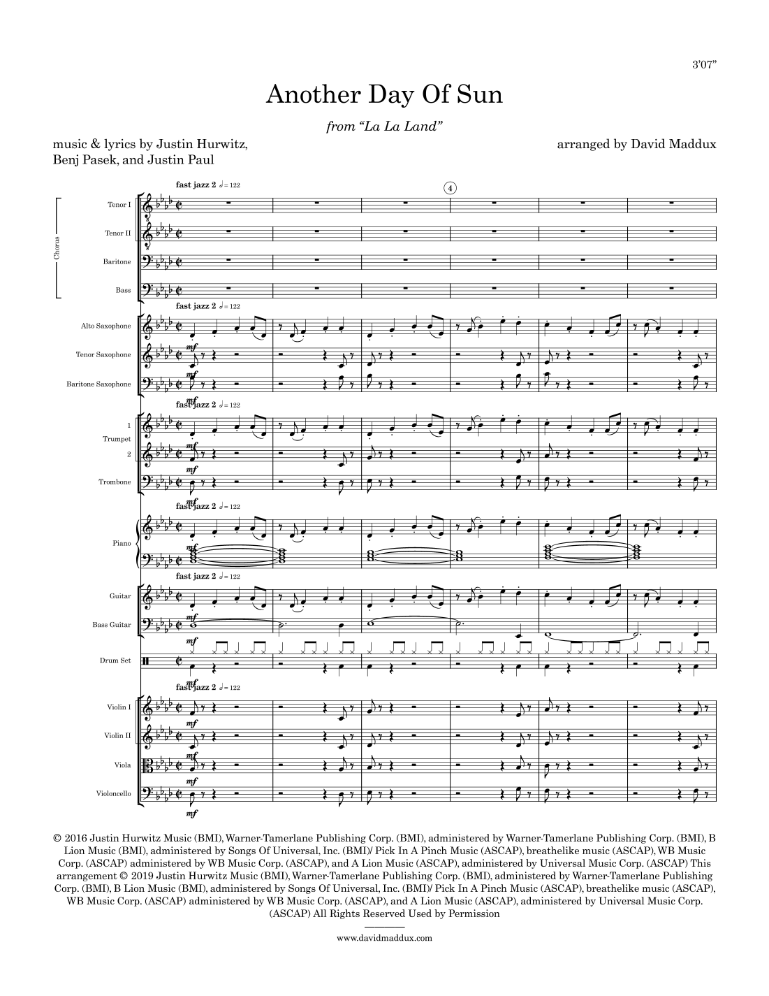 Another Day Of Sun (arr. David Maddux) by La La Land Cast Full Orchestra