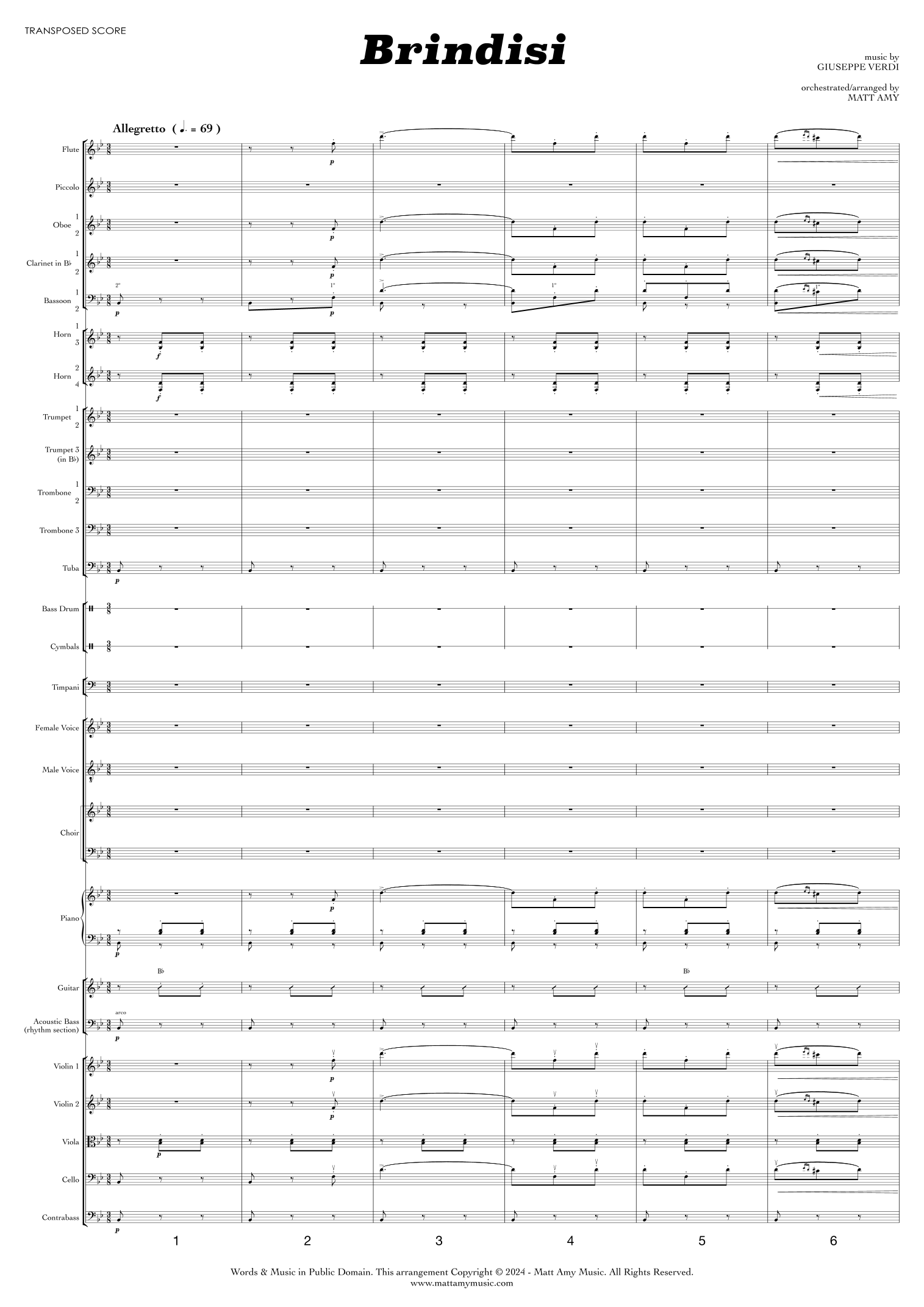 Brindisi (arr. Matt Amy) by La traviata Full Orchestra