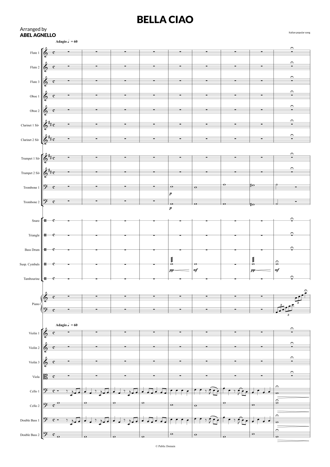 Bella Ciao (arr. Abel Agnello) by Italian Popular Song 管弦乐团 - 预览
