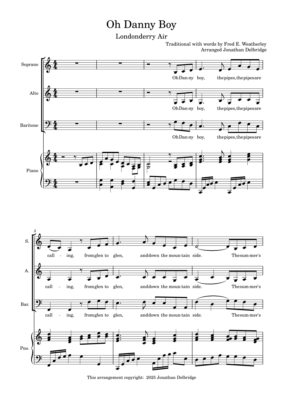 Oh Danny Boy (Londonderry Air) (arr. Jonathan Delbridge) by Traditional ...