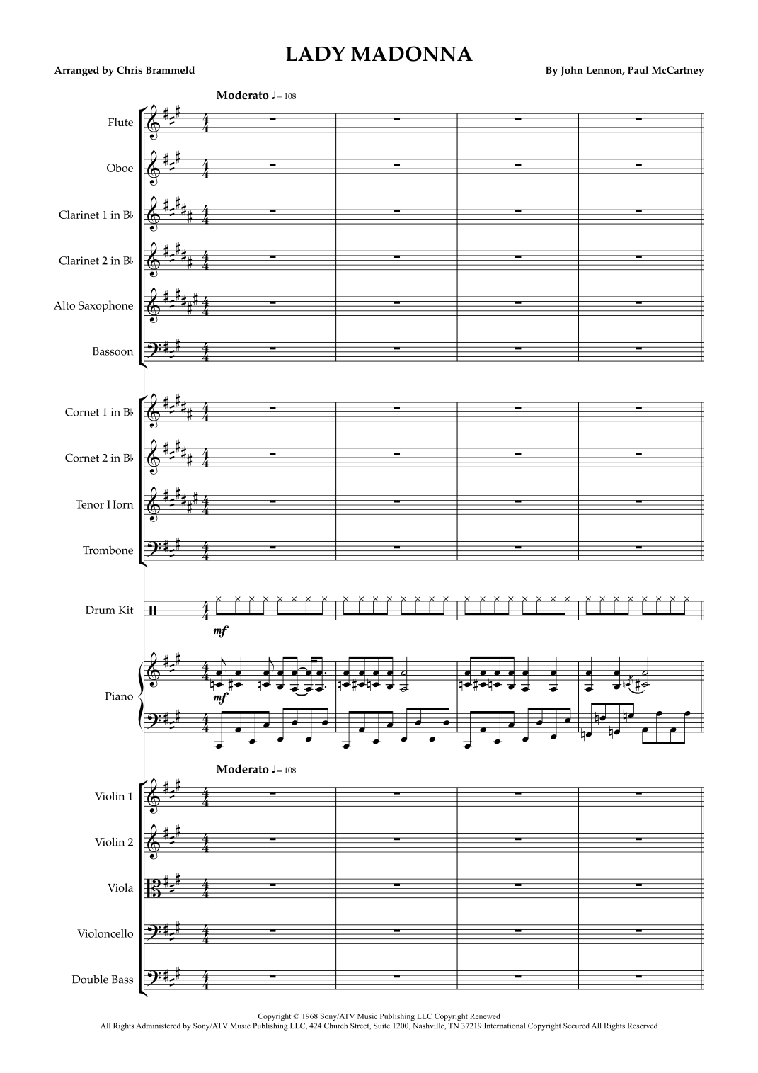 Lady Madonna (arr. Chris Brammeld) by The Beatles 管弦乐团 - 预览