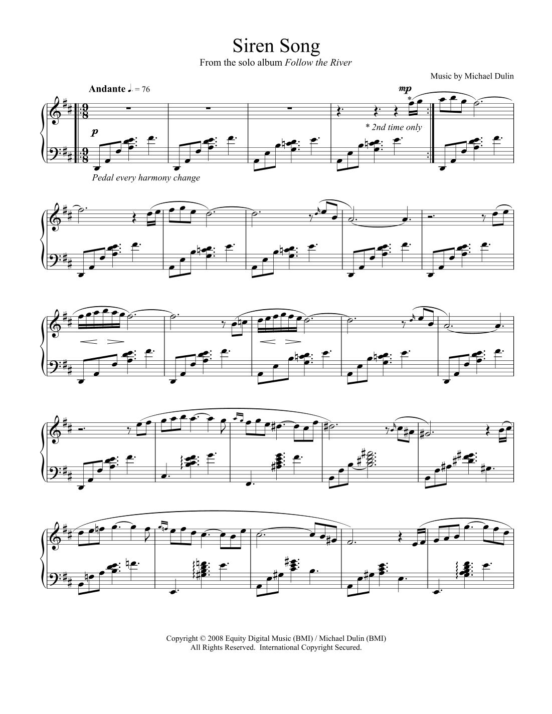Siren Song von Michael Dulin Noten zum Klavier solo bei Sheet Music Direct