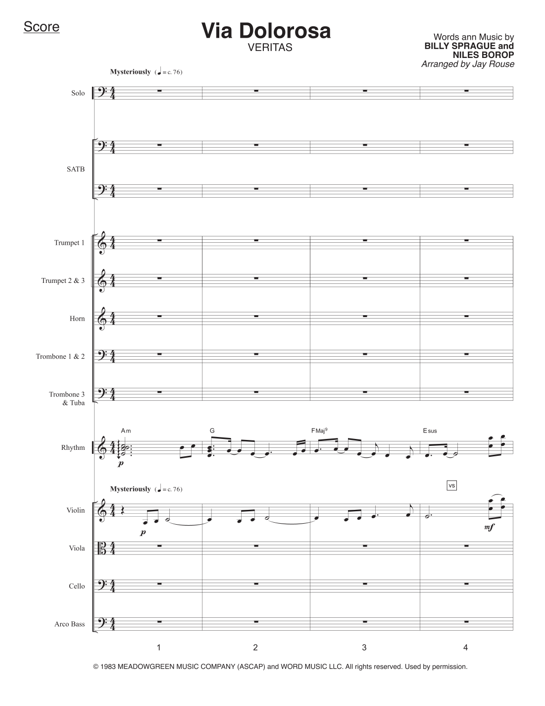 Via Dolorosa (arr. Jay Rouse) by Sandi Patty 管弦乐团 - 预览