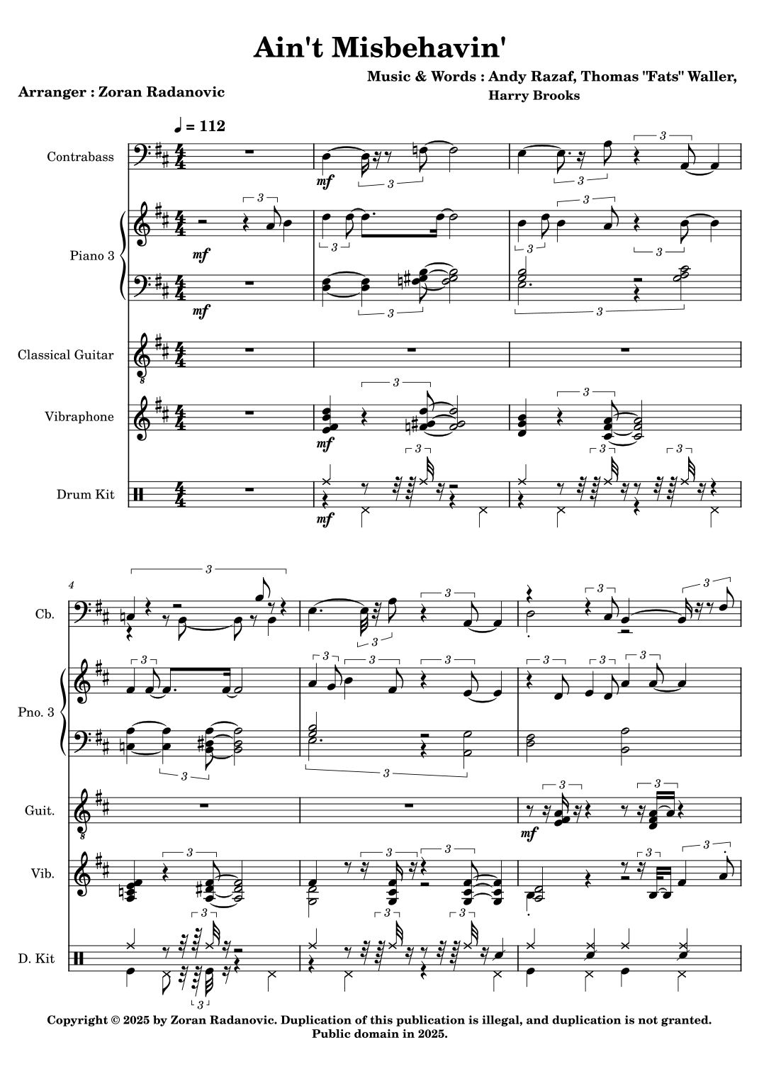 Ain't Misbehavin' - for band (arr. Zoran Radanovic (ARTISJUS)) par Andy ...