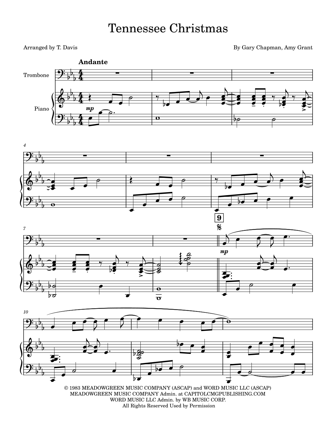 Tennessee Christmas (arr. T. Davis) Partition Digitale