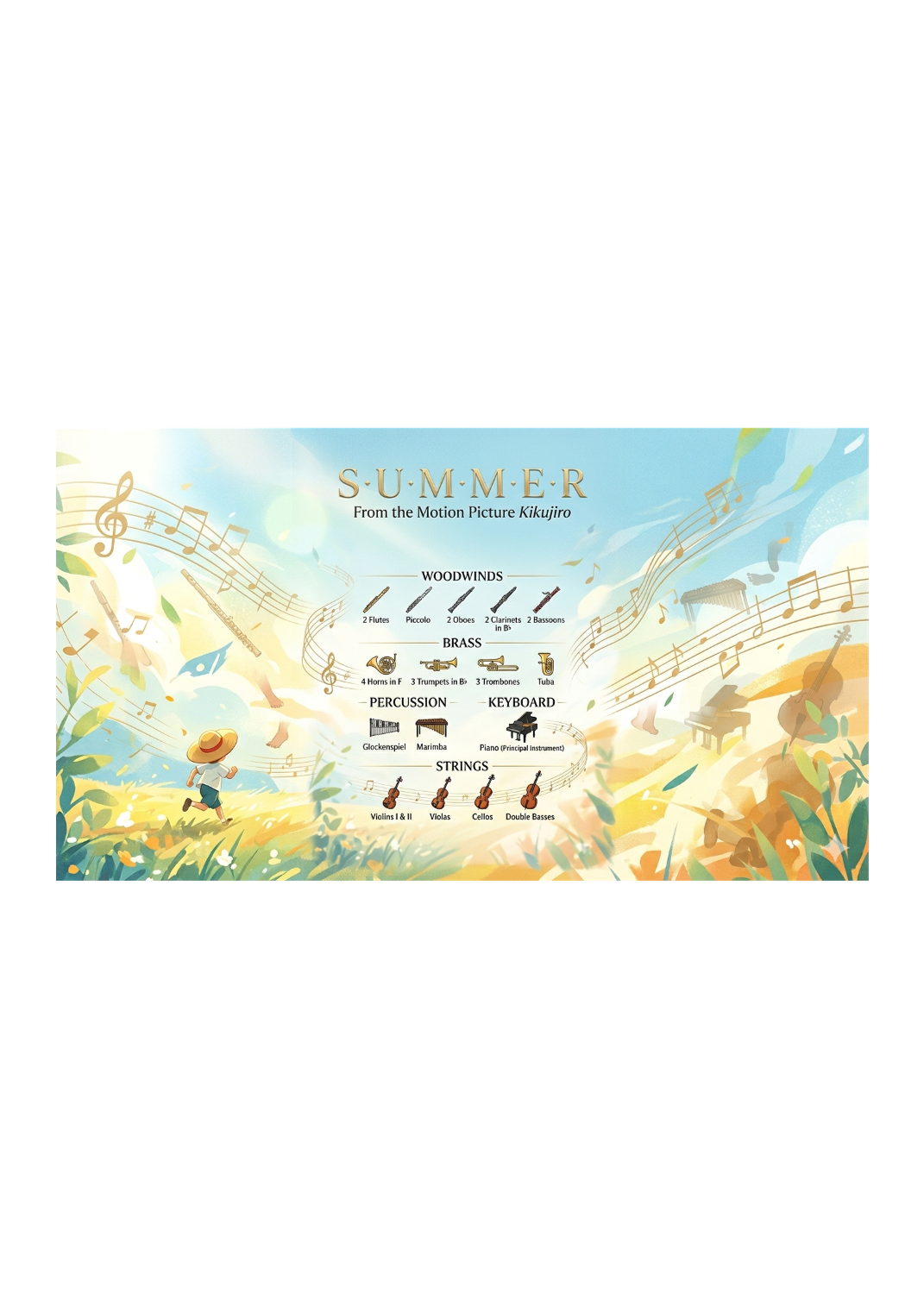 Summer - 仅总谱 (arr. Matthew pyeon) by 久石让 (Joe Hisaishi) 管弦乐团 - 预览