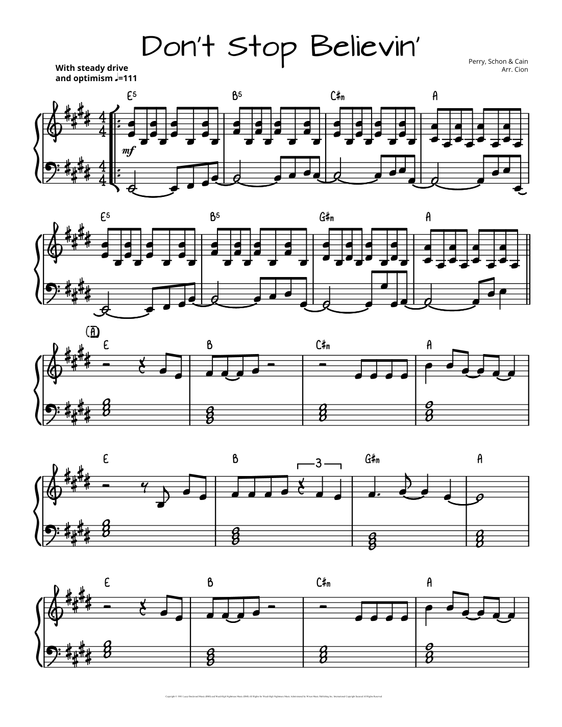 Don t Stop Believin arr Sarah Jane Cion By Journey Sheet Music For don-t-stop-believin-arr-sarah-jane-cion-by-journey-sheet-music-for
