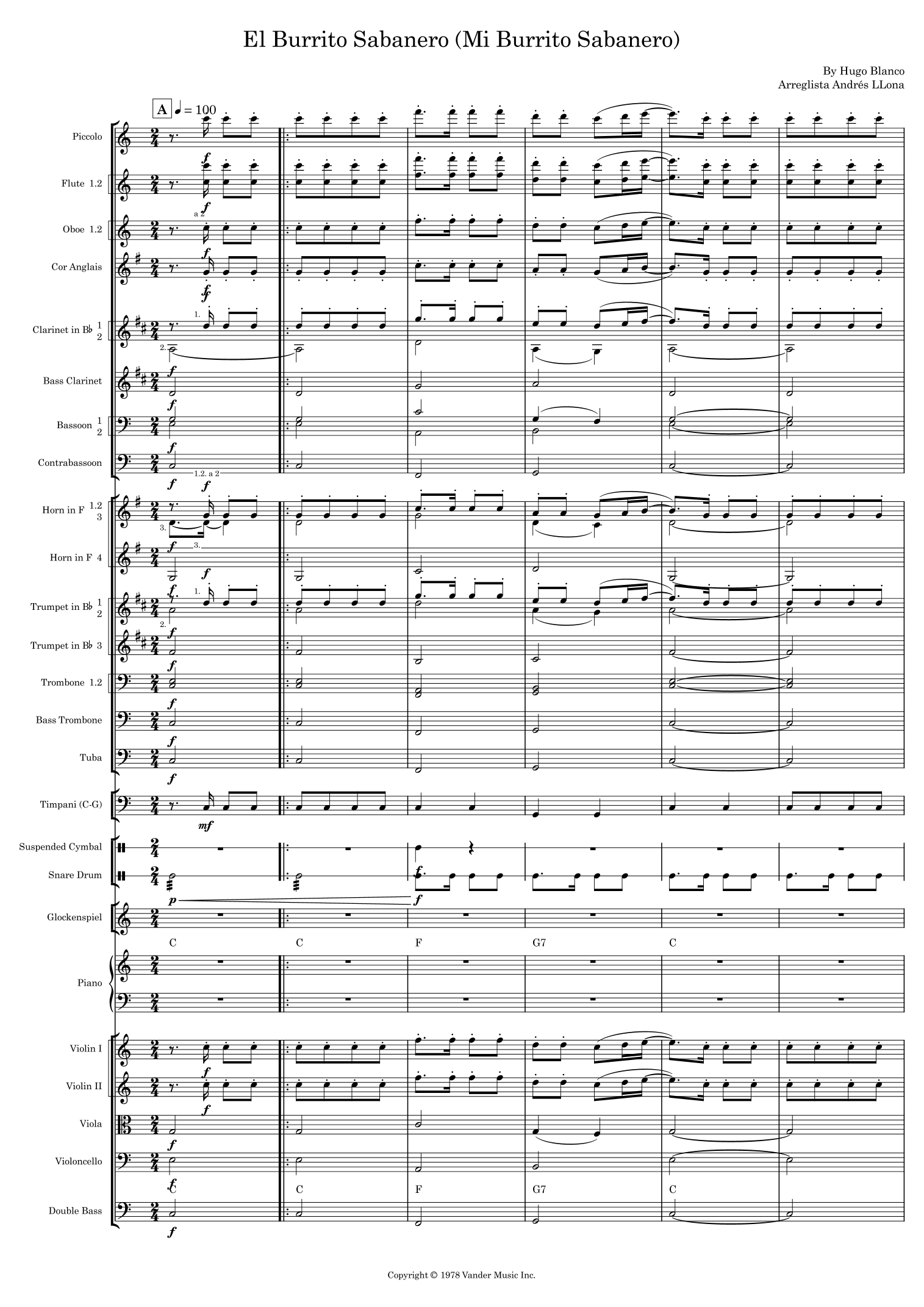 El Burrito Sabanero (Mi Burrito Sabanero) (arr. Andrés LLona) by Hugo Blanco 管弦乐团 - 预览
