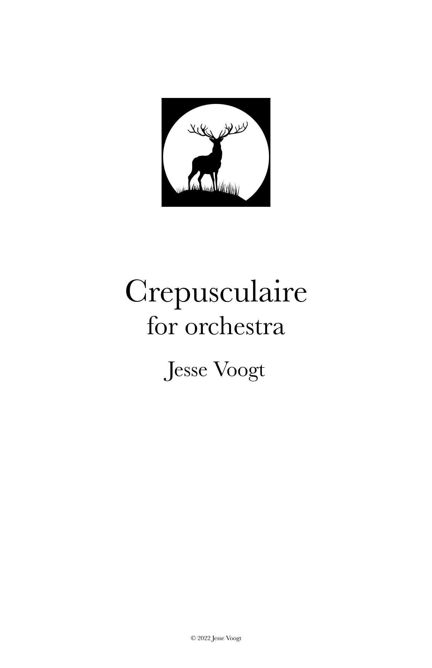 Crepusculaire for Orchestra (score and parts) by Jesse Voogt 管弦乐团 - 预览