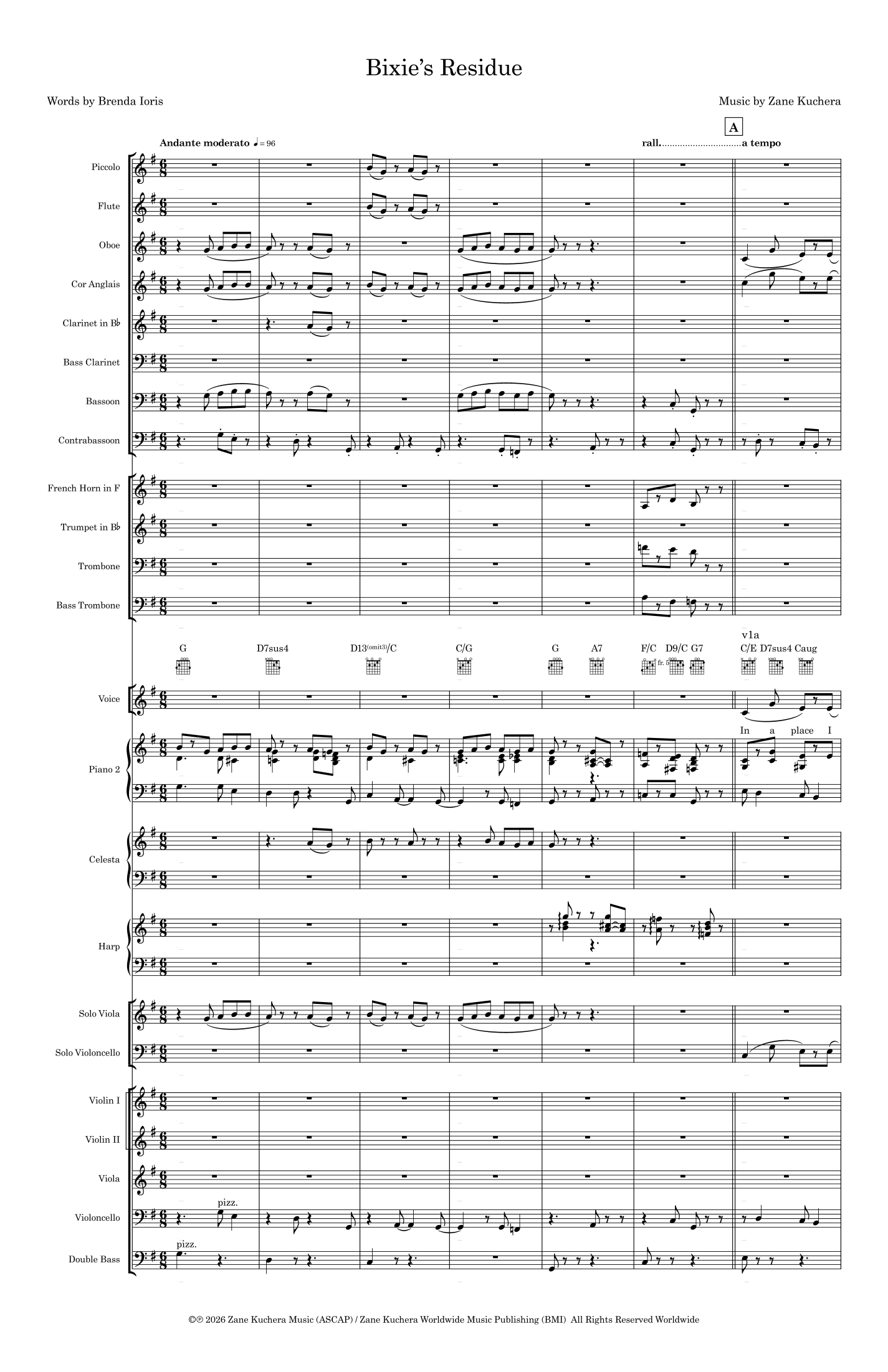 Bixie’s Residue (Orchestra Conductor Score 管弦乐总谱) - Score Only (仅总谱) by Zane Kuchera Full Orchestra (管弦乐团) - 预览