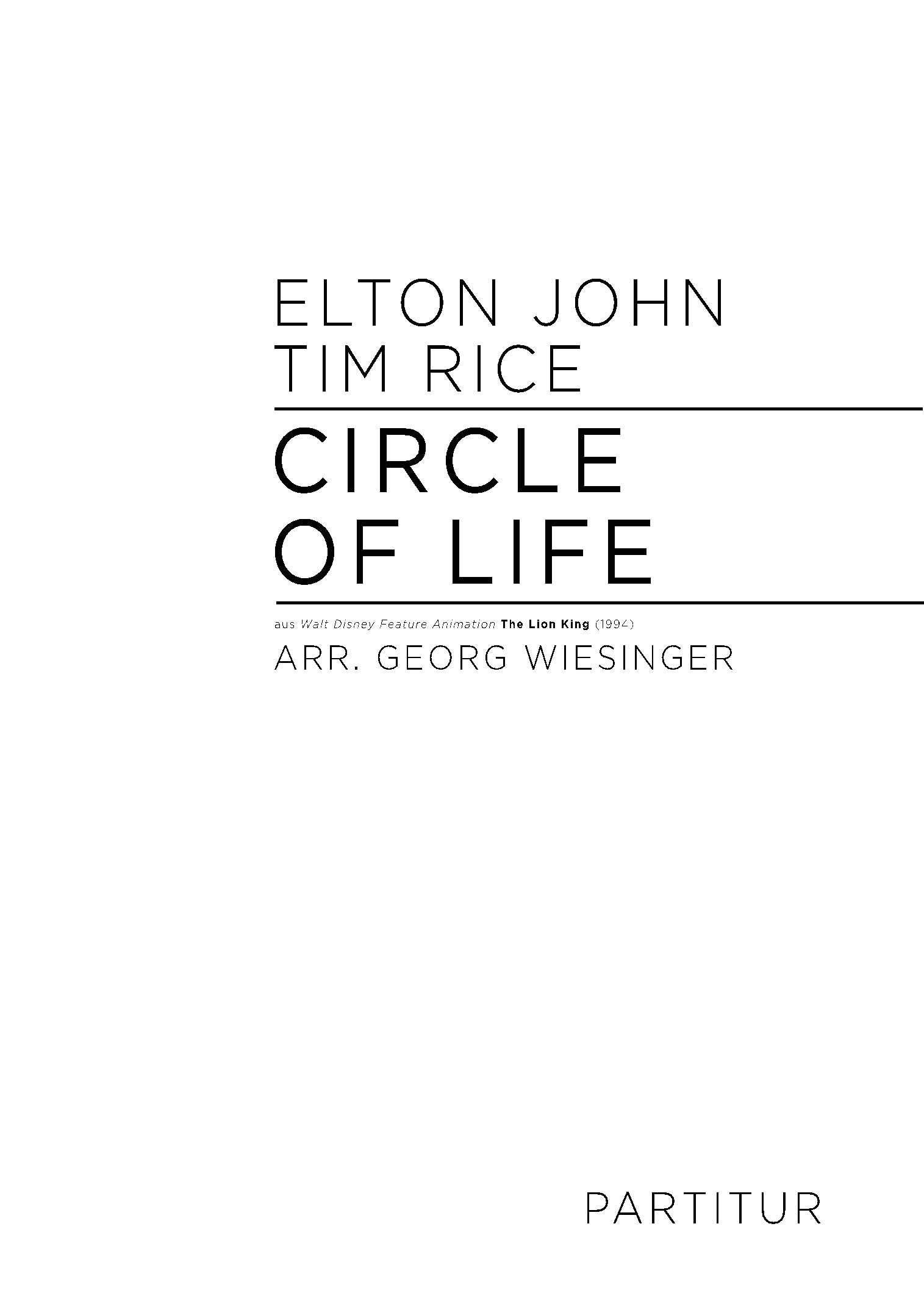 Circle Of Life (arr. Georg Wiesinger) by Elton John Full Orchestra