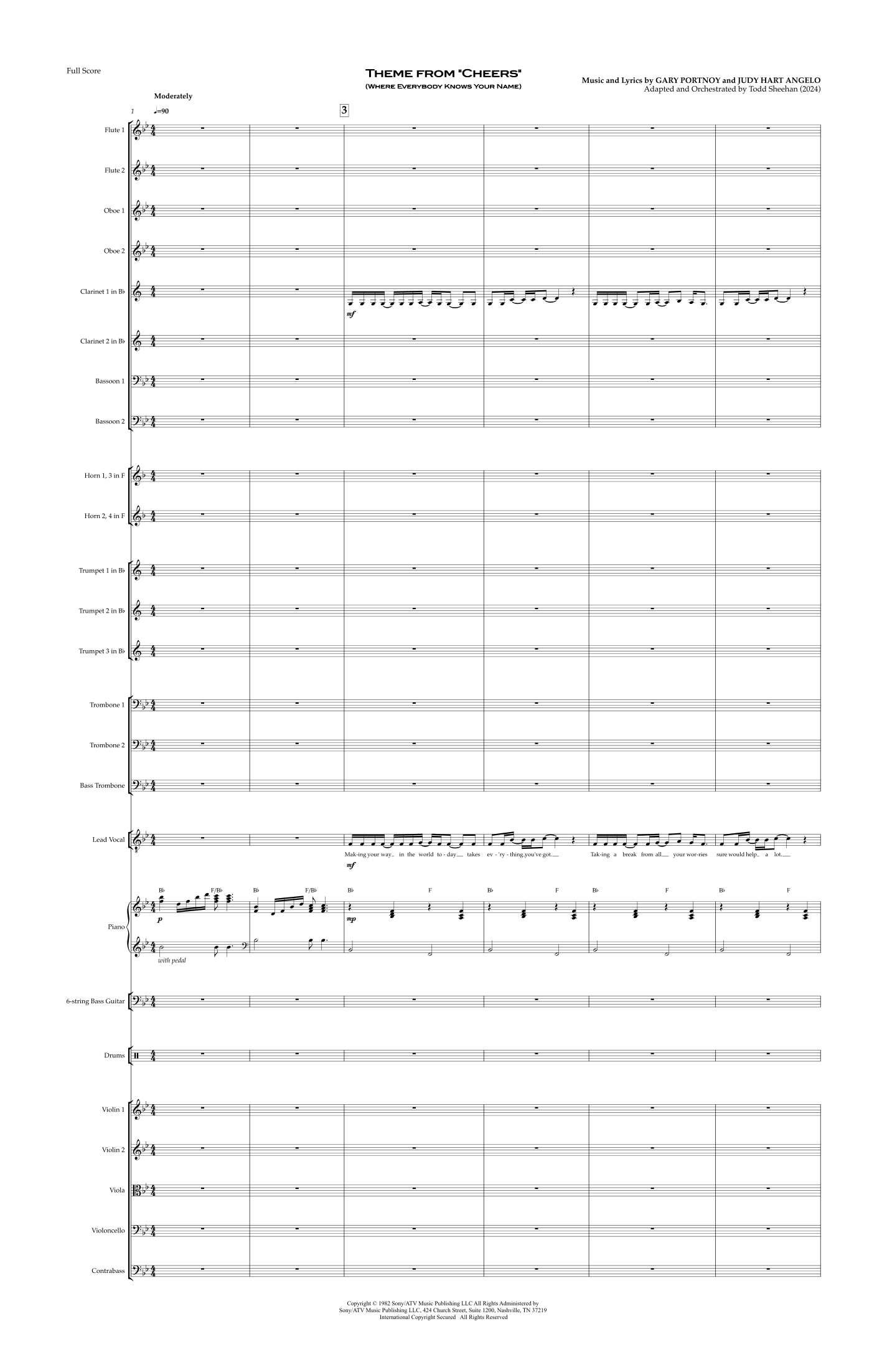 Where Everybody Knows Your Name (arr. Todd Sheehan) by Gary Portnoy 管弦乐团 - 预览