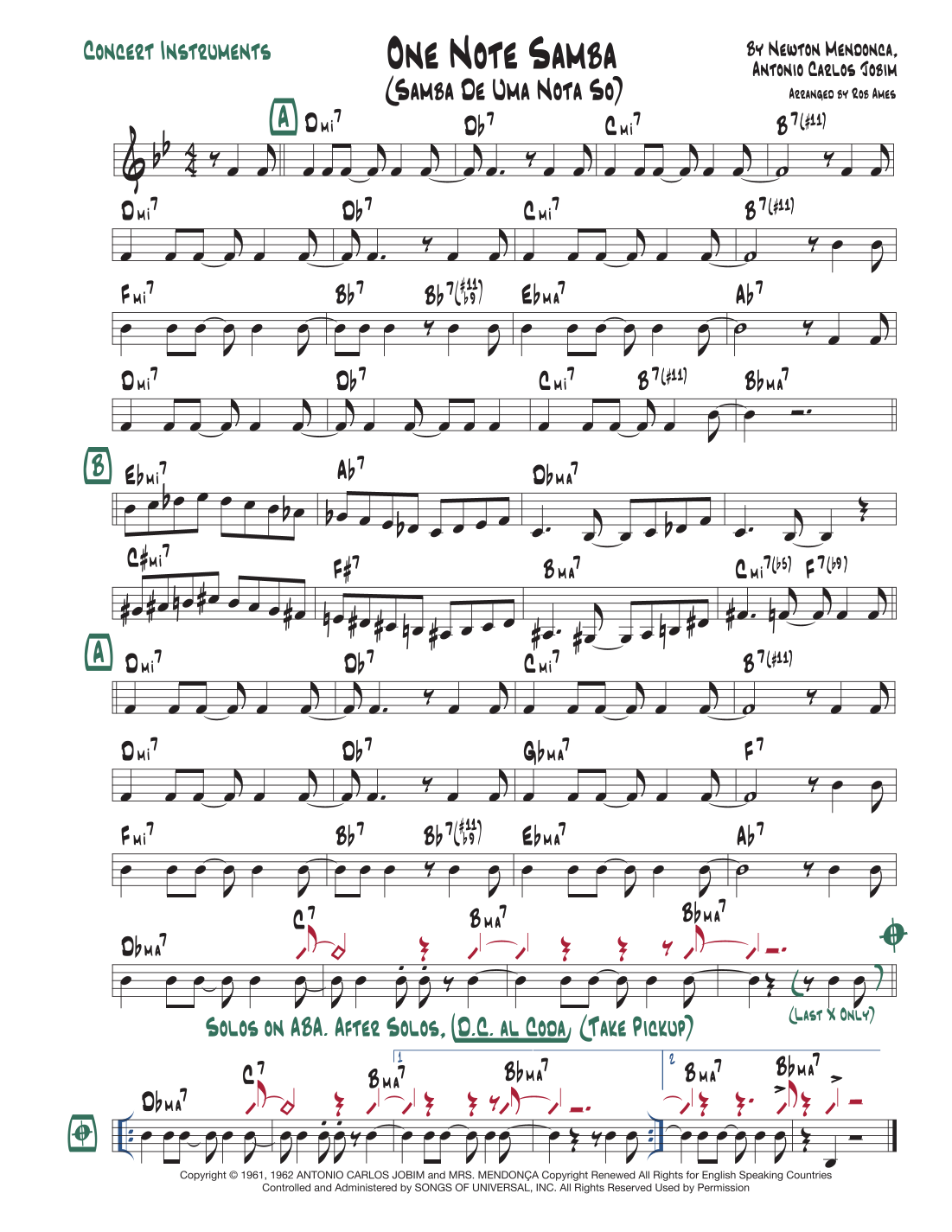 One Note Samba (Samba De Uma Nota Só) (arr. Rob Ames) by Pat Thomas ...