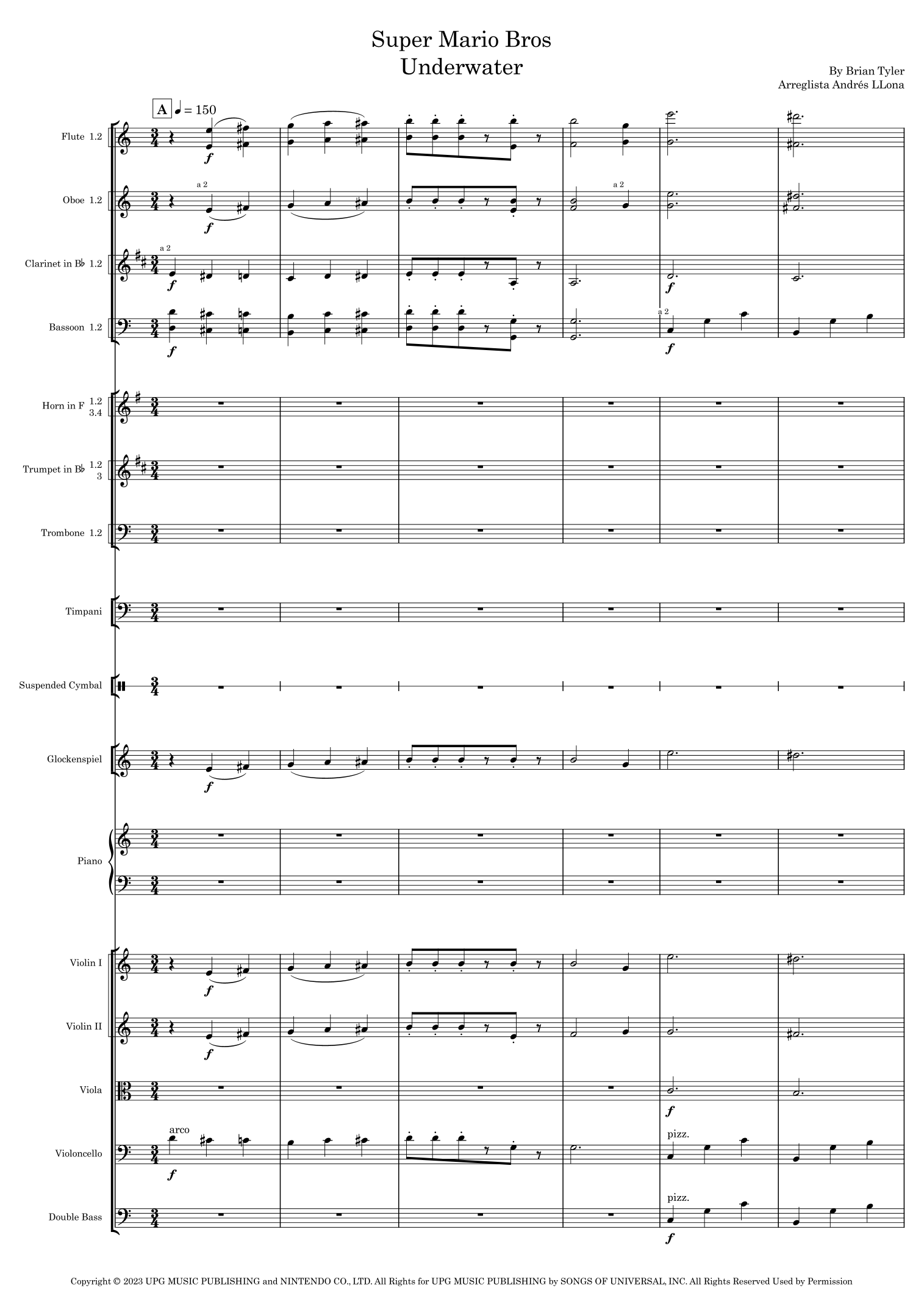 Super Mario Bros. Opus (arr. Andrés LLona) by Brian Tyler Full Orchestra