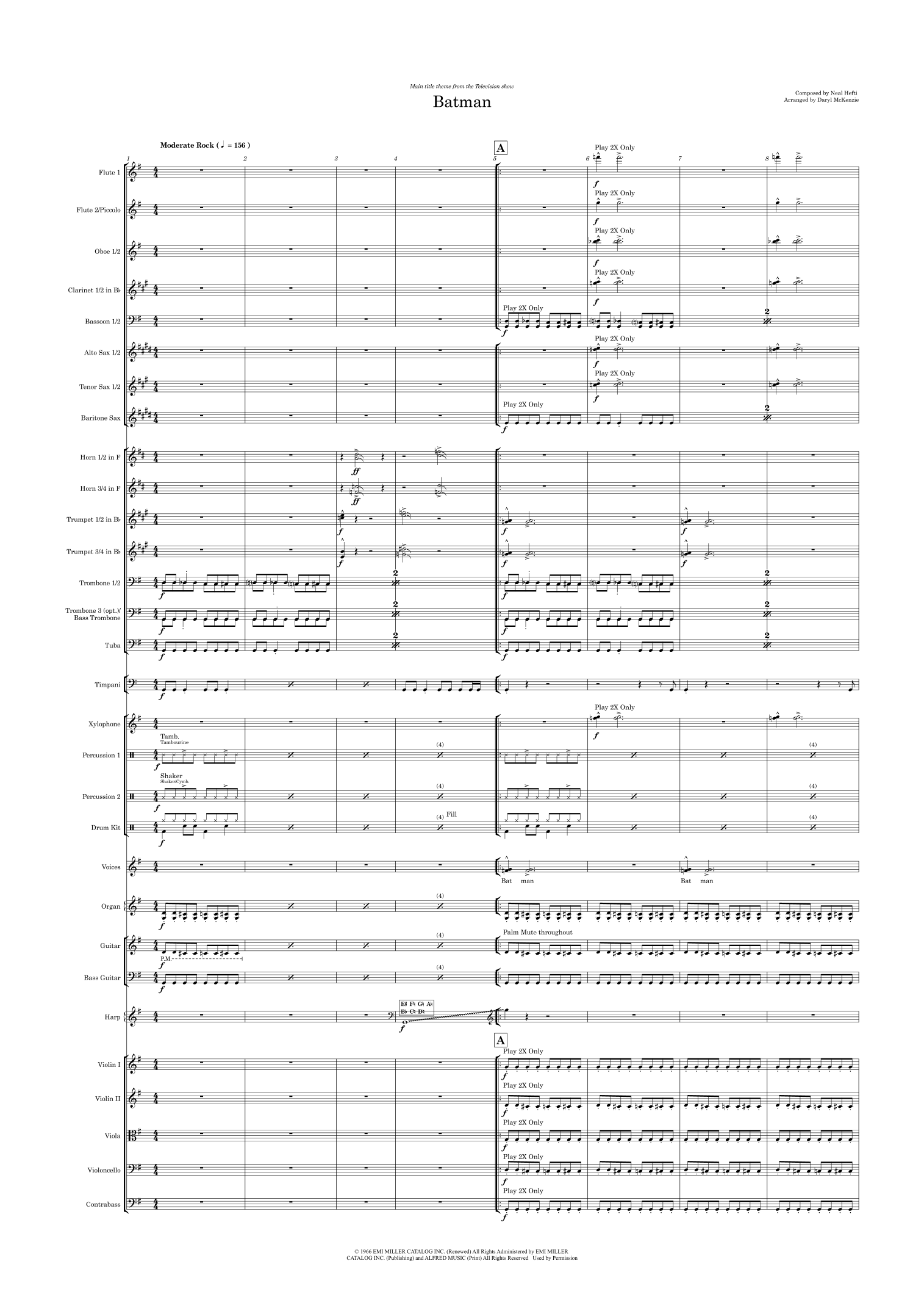 Batman Theme (arr. Daryl McKenzie) by Neal Hefti 管弦乐团 - 预览